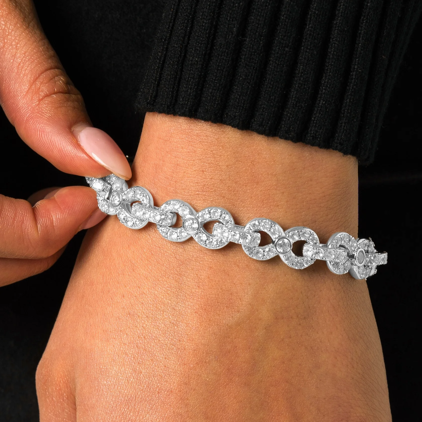 10mm Iced Infitnity Link Bracelet - Image 2