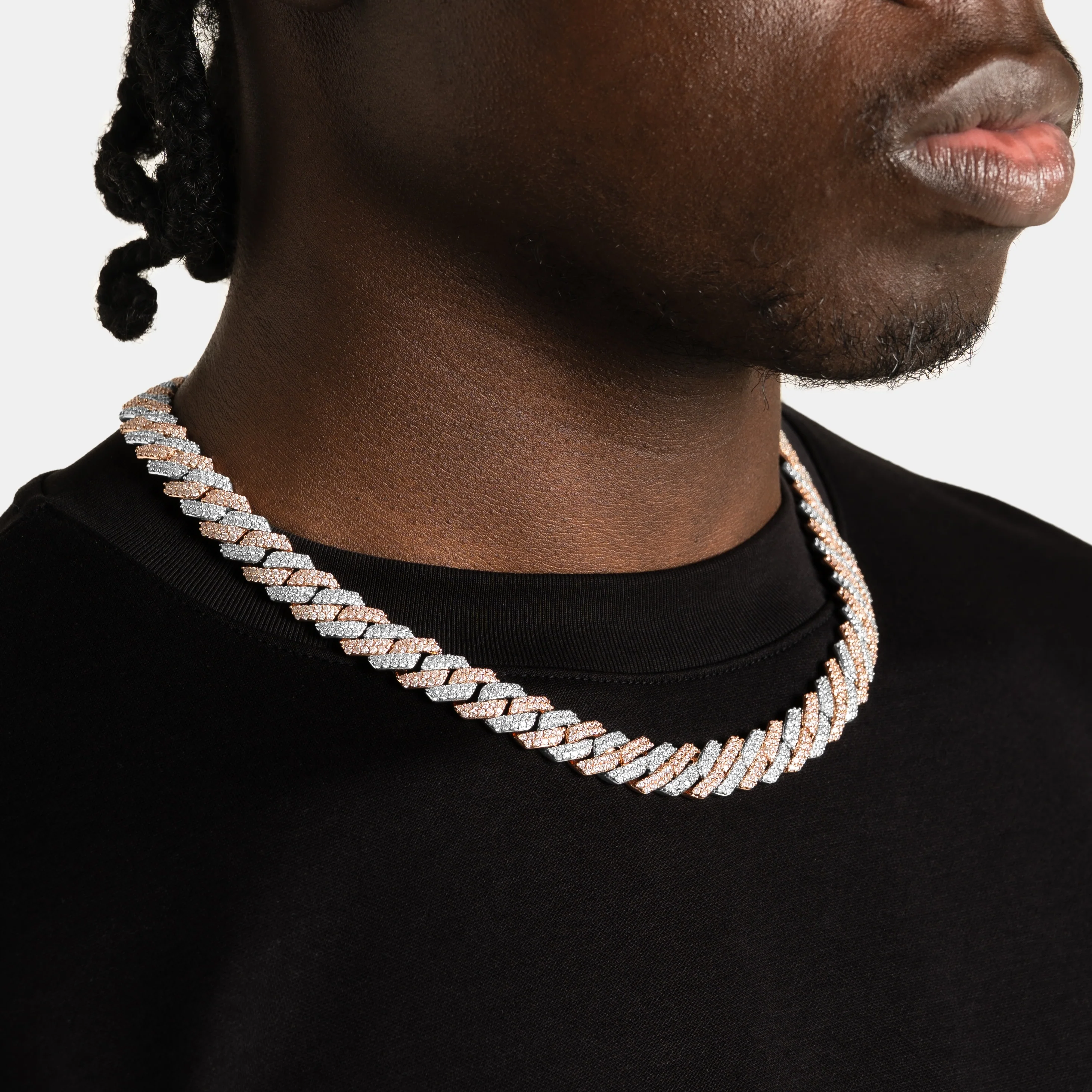12mm Prong Cuban Chain 2 Tone - Image 3