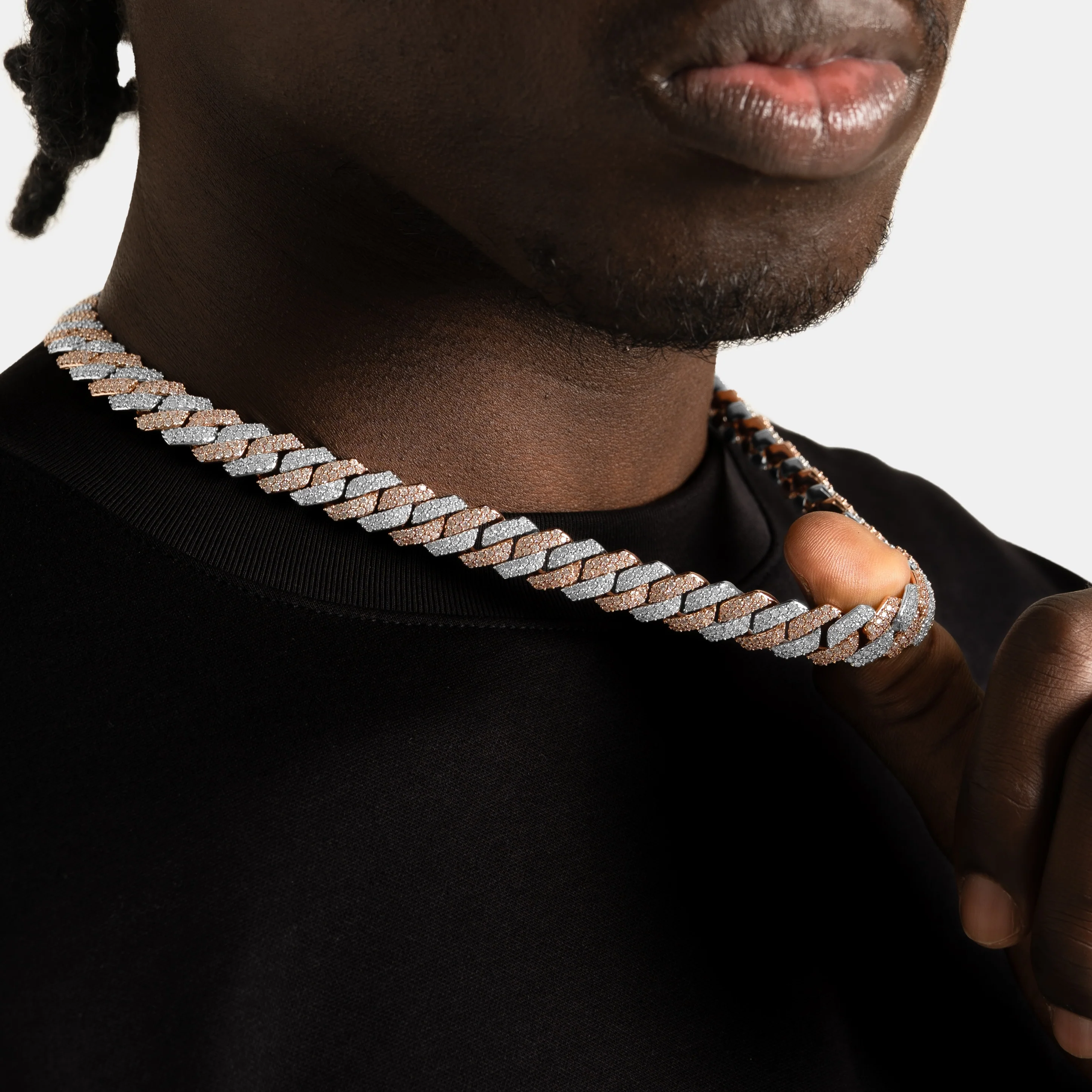 12mm Prong Cuban Chain 2 Tone - Image 4