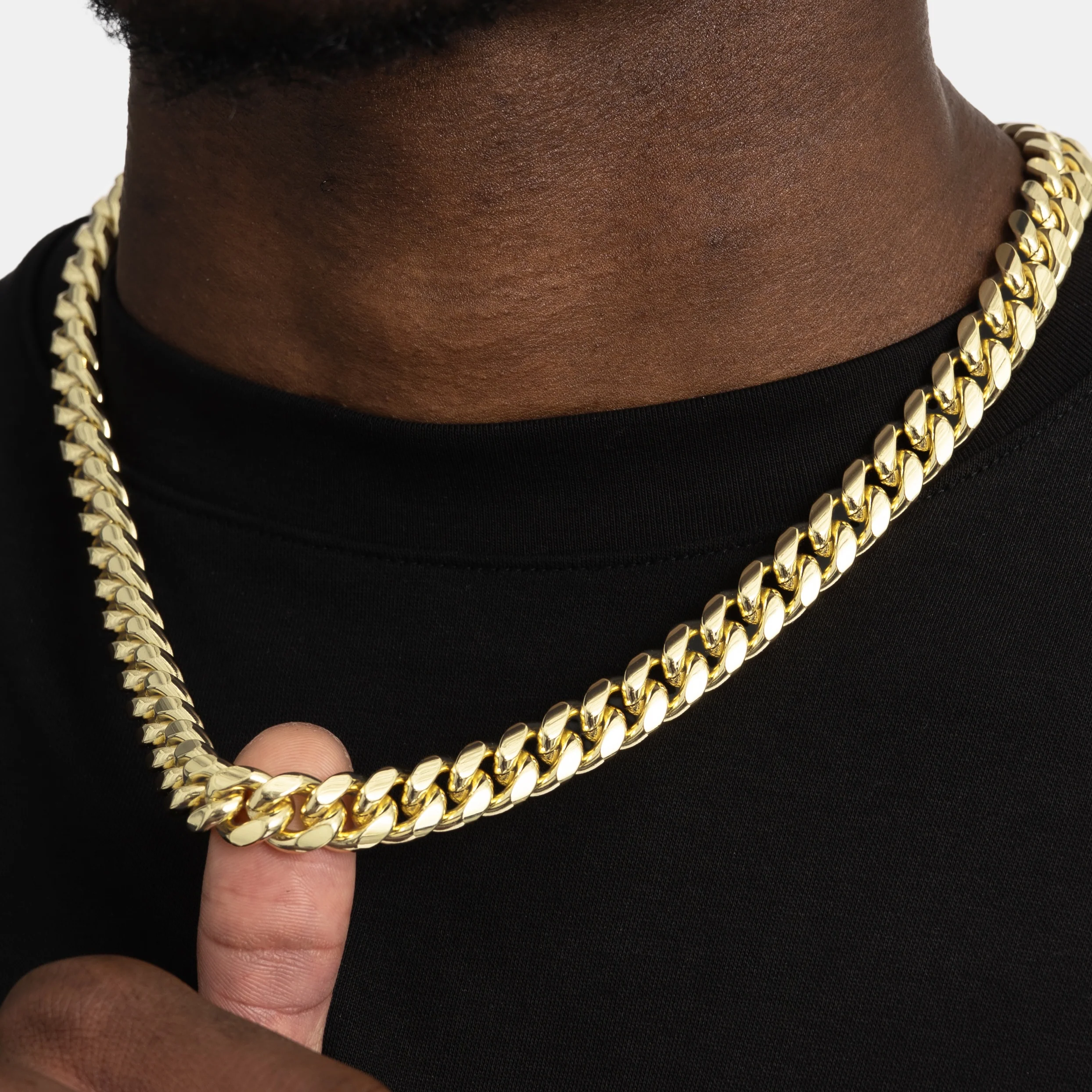 12mm Cuban Link Chain Gold - Image 3