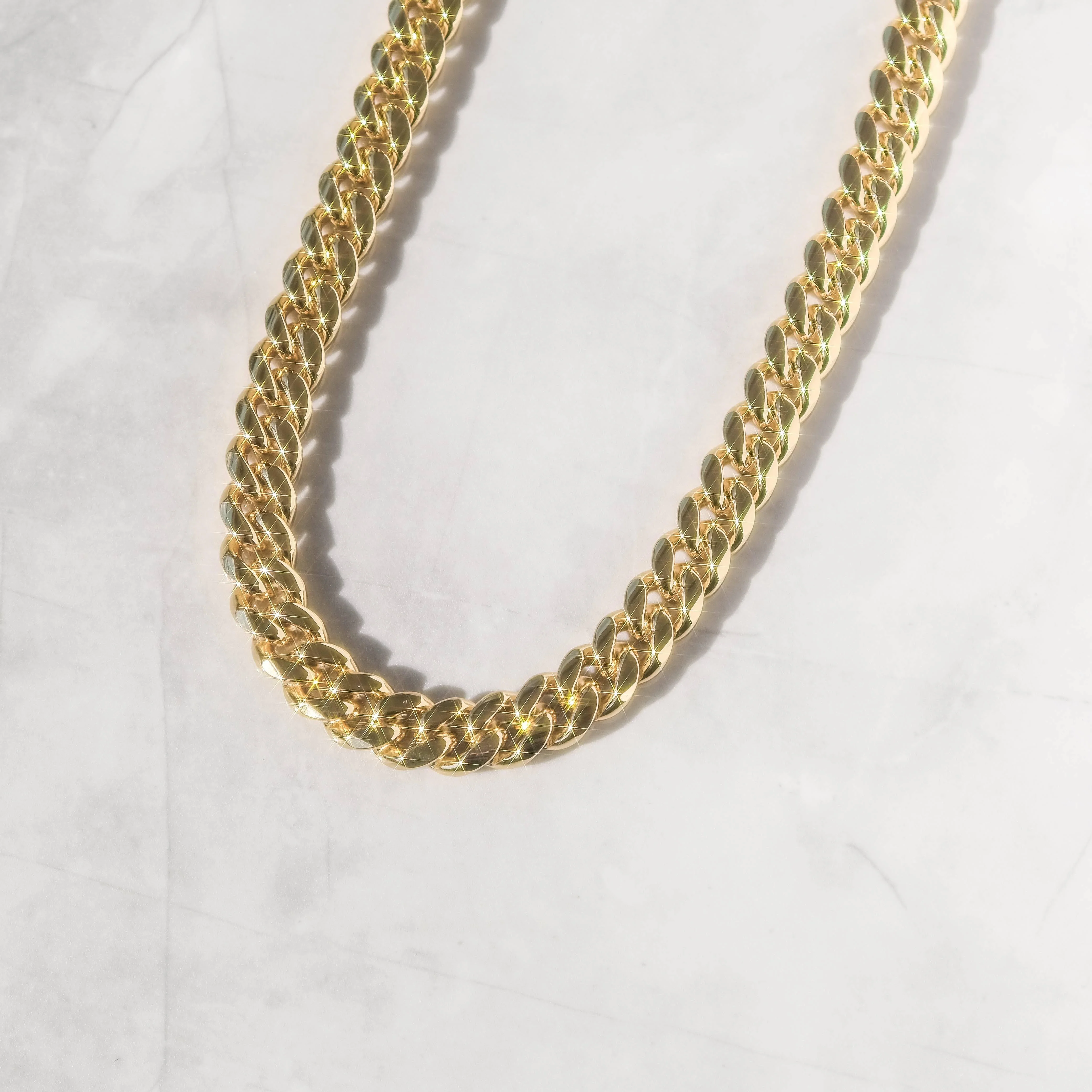 12mm Cuban Link Chain Gold - Image 4