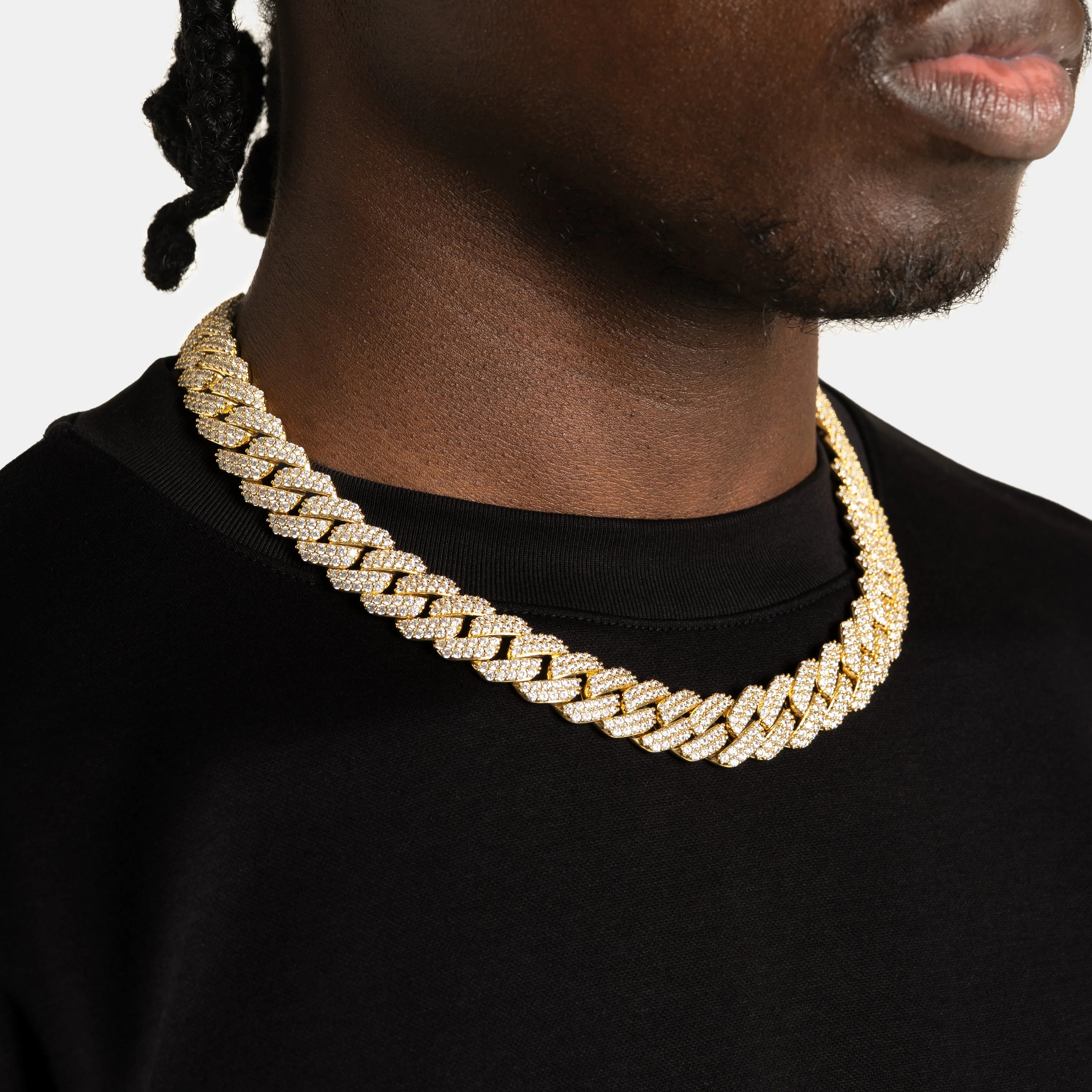 15mm Prong Cuban Chain Gold - Image 3