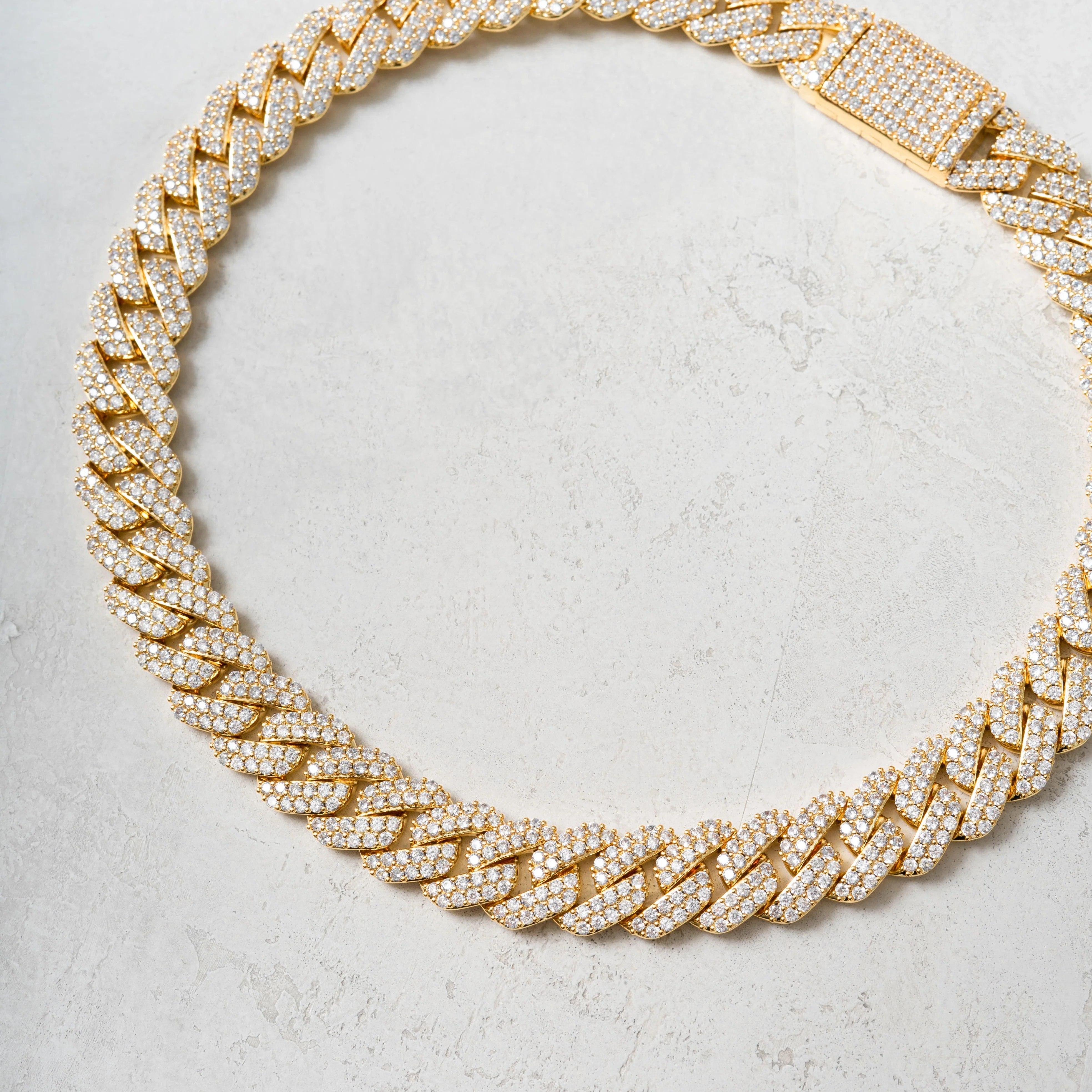 15mm Prong Cuban Chain Gold - Image 8