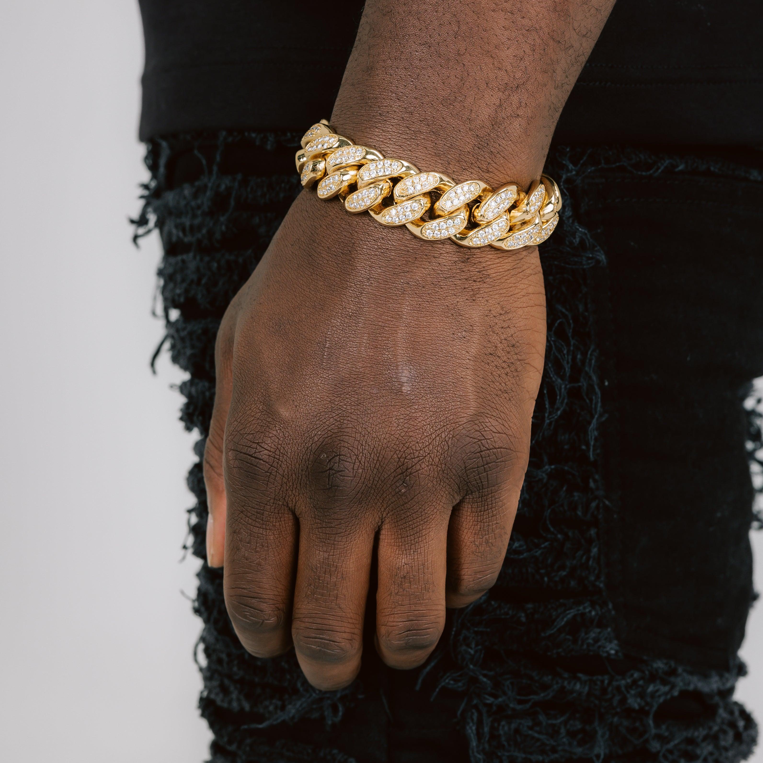 19mm Iced Cuban Bracelet Gold
