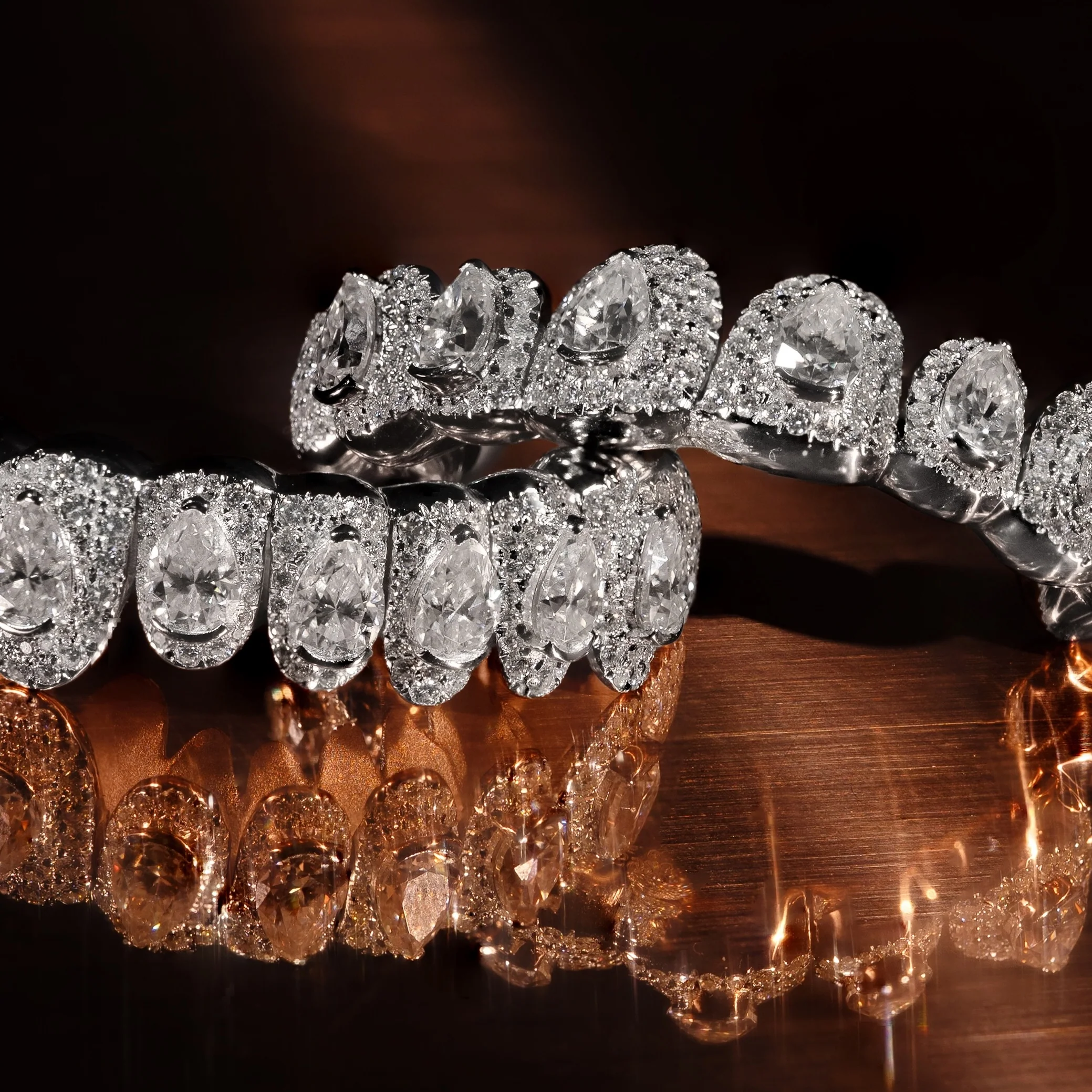 Pear Cut Centered Moissanite Grillz - Image 8