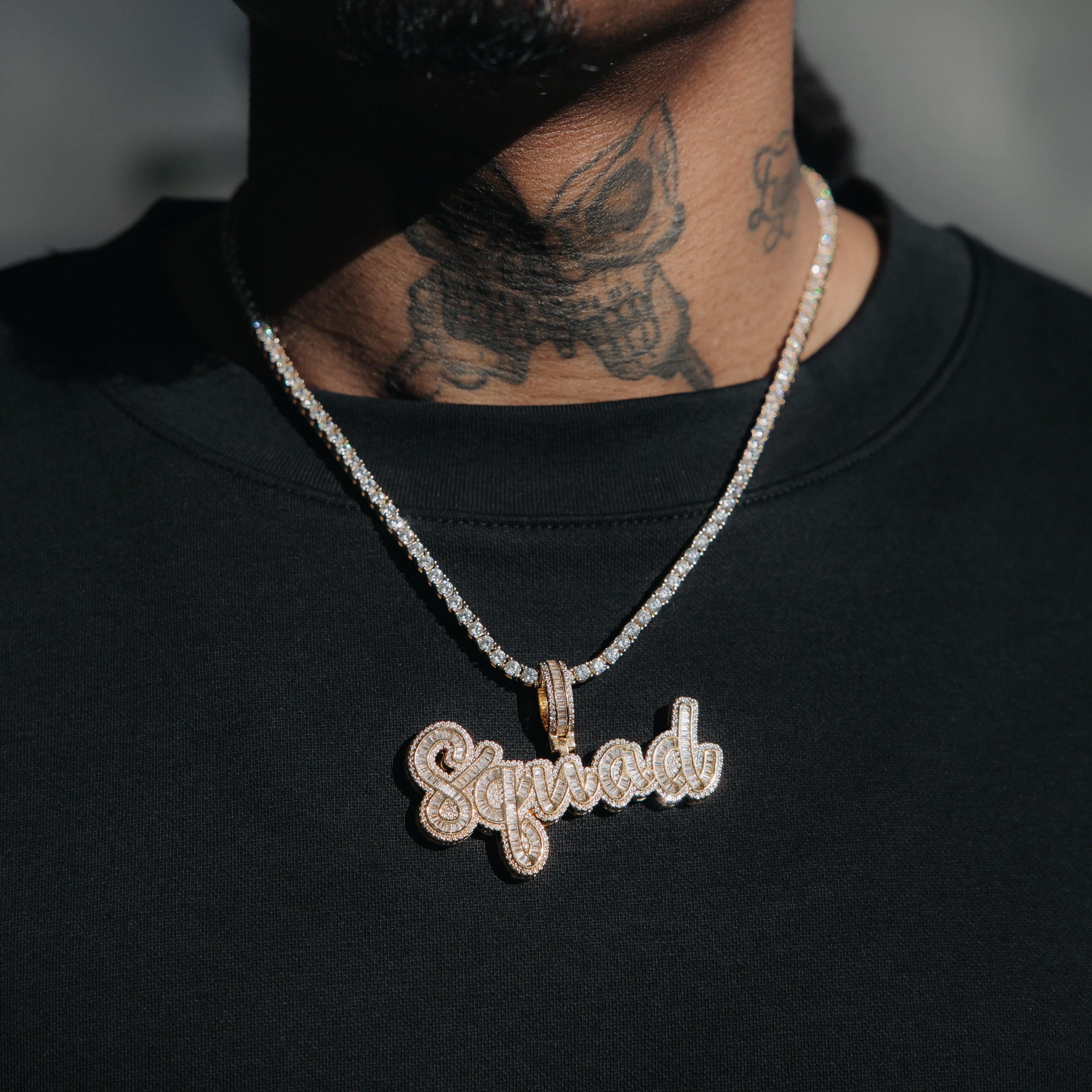 3D Baguette Script Custom Pendant - Image 6