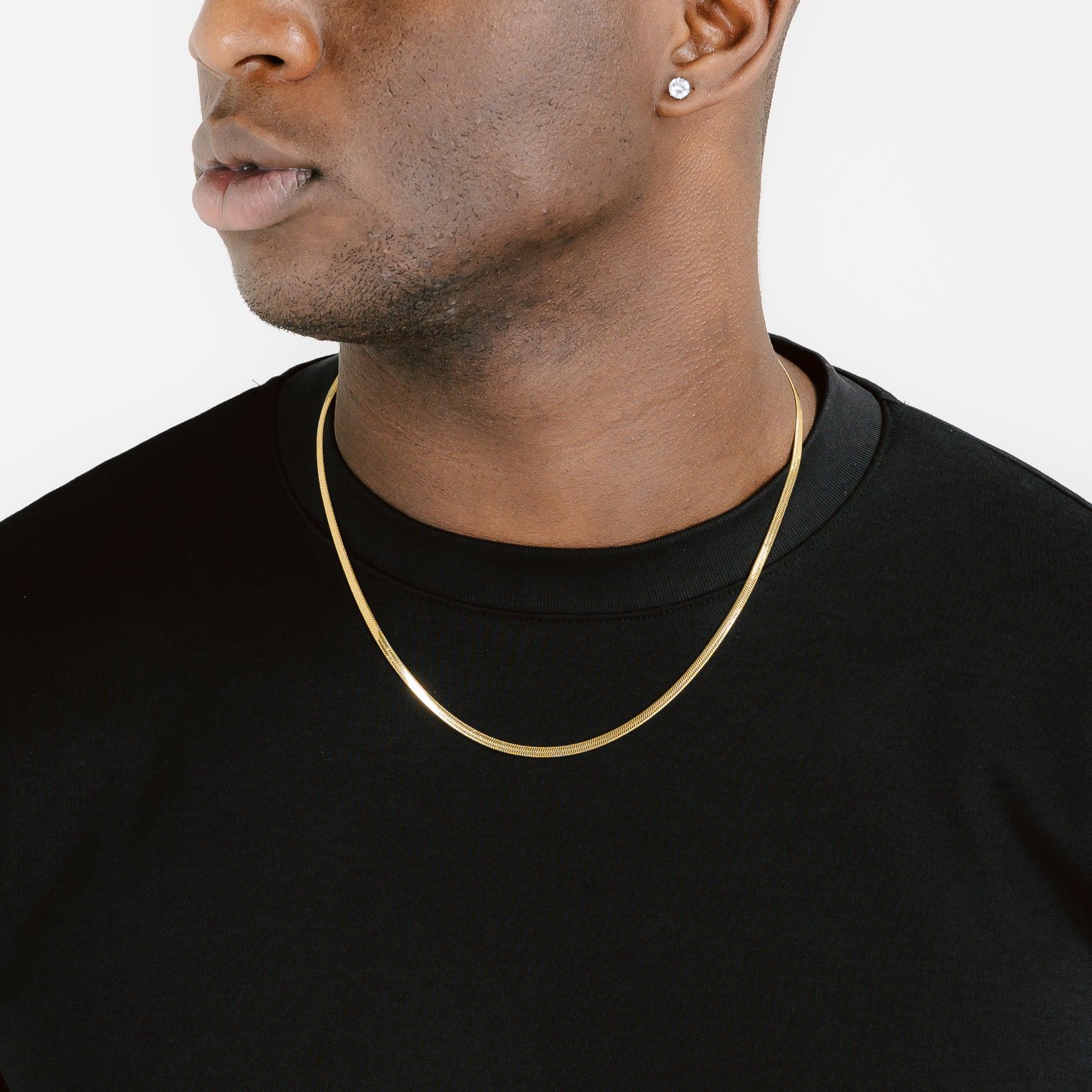 3mm Herringbone Chain Gold - Image 5