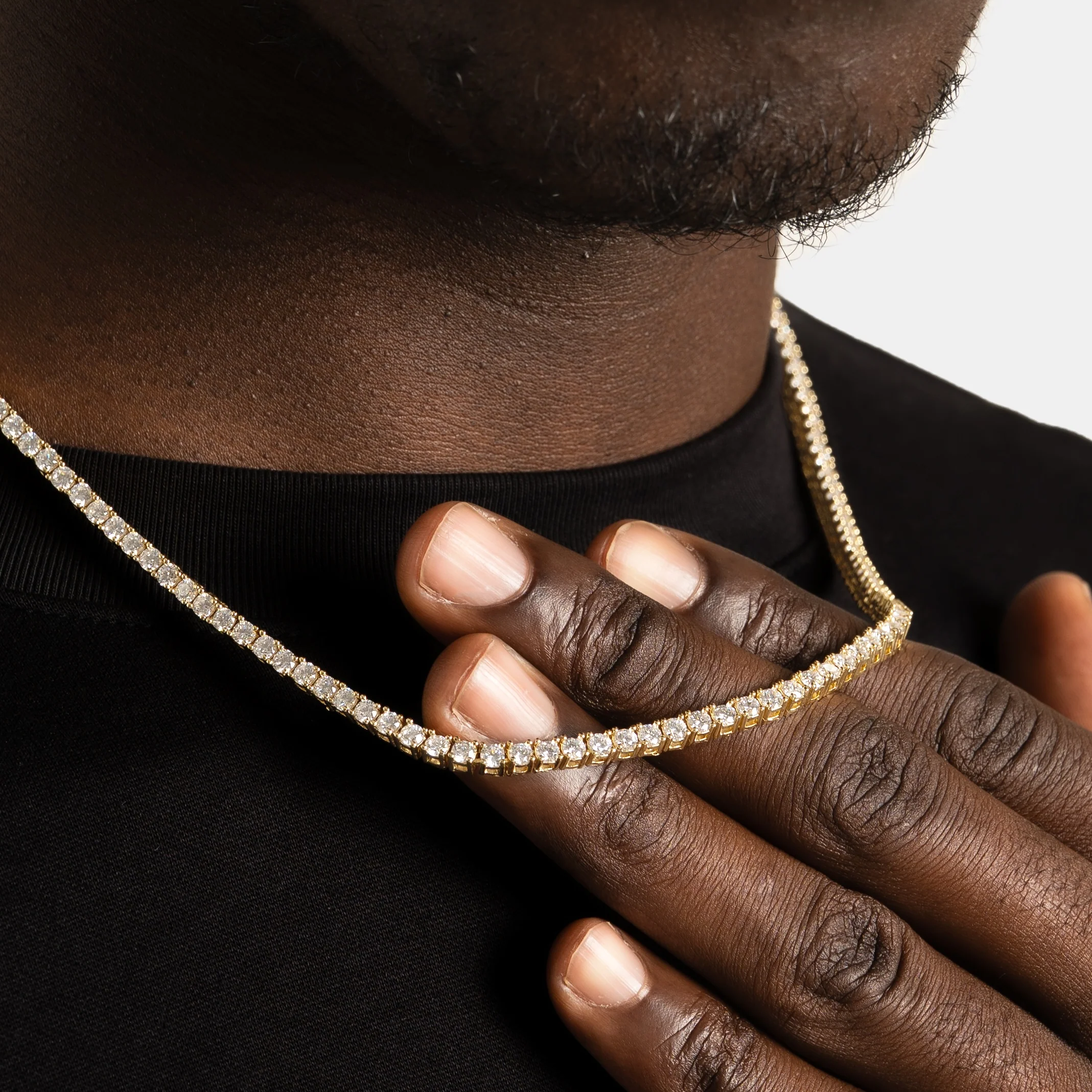 3mm Moissanite Tennis Chain Gold Vermeil - Image 5