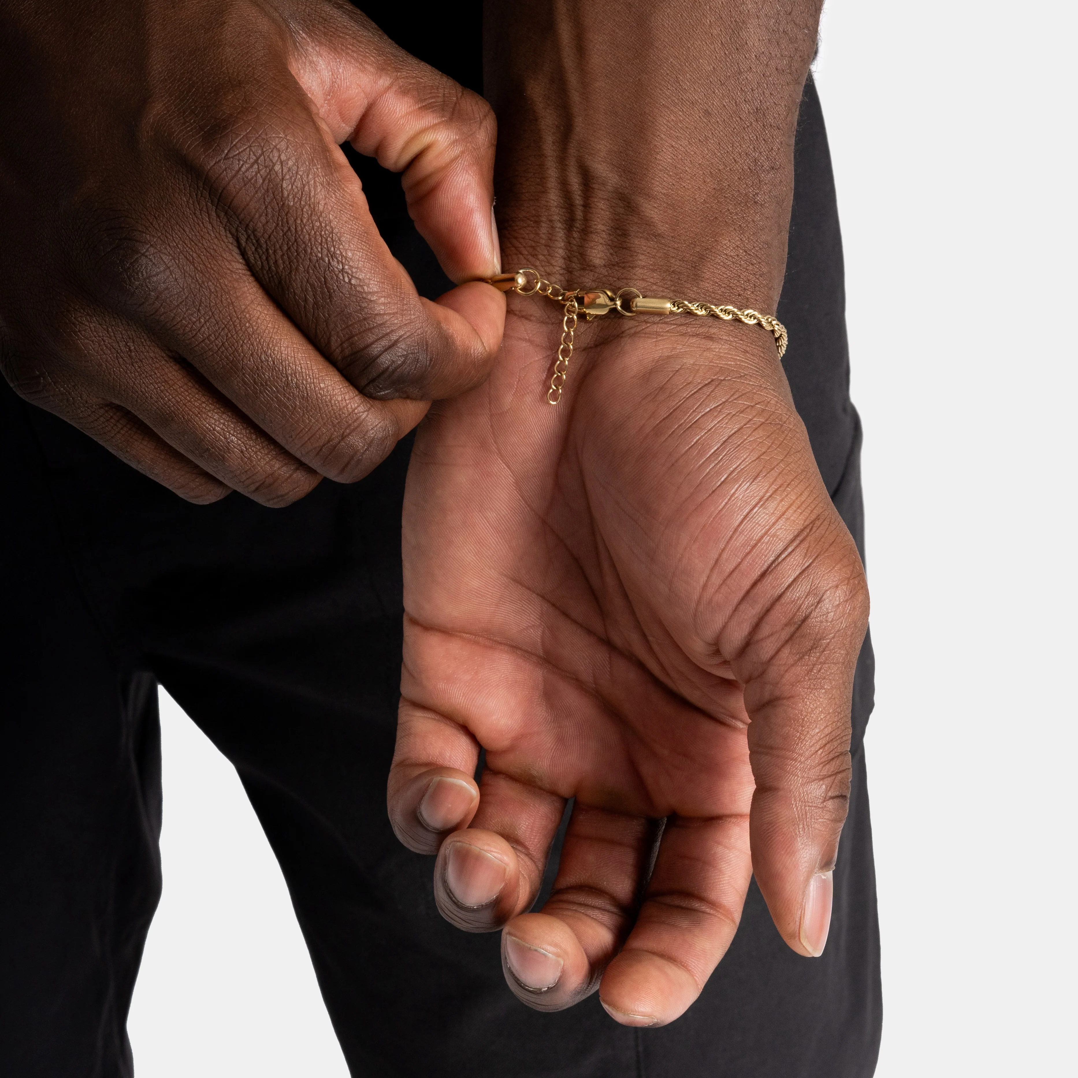 3mm Rope Bracelet Gold - Image 3
