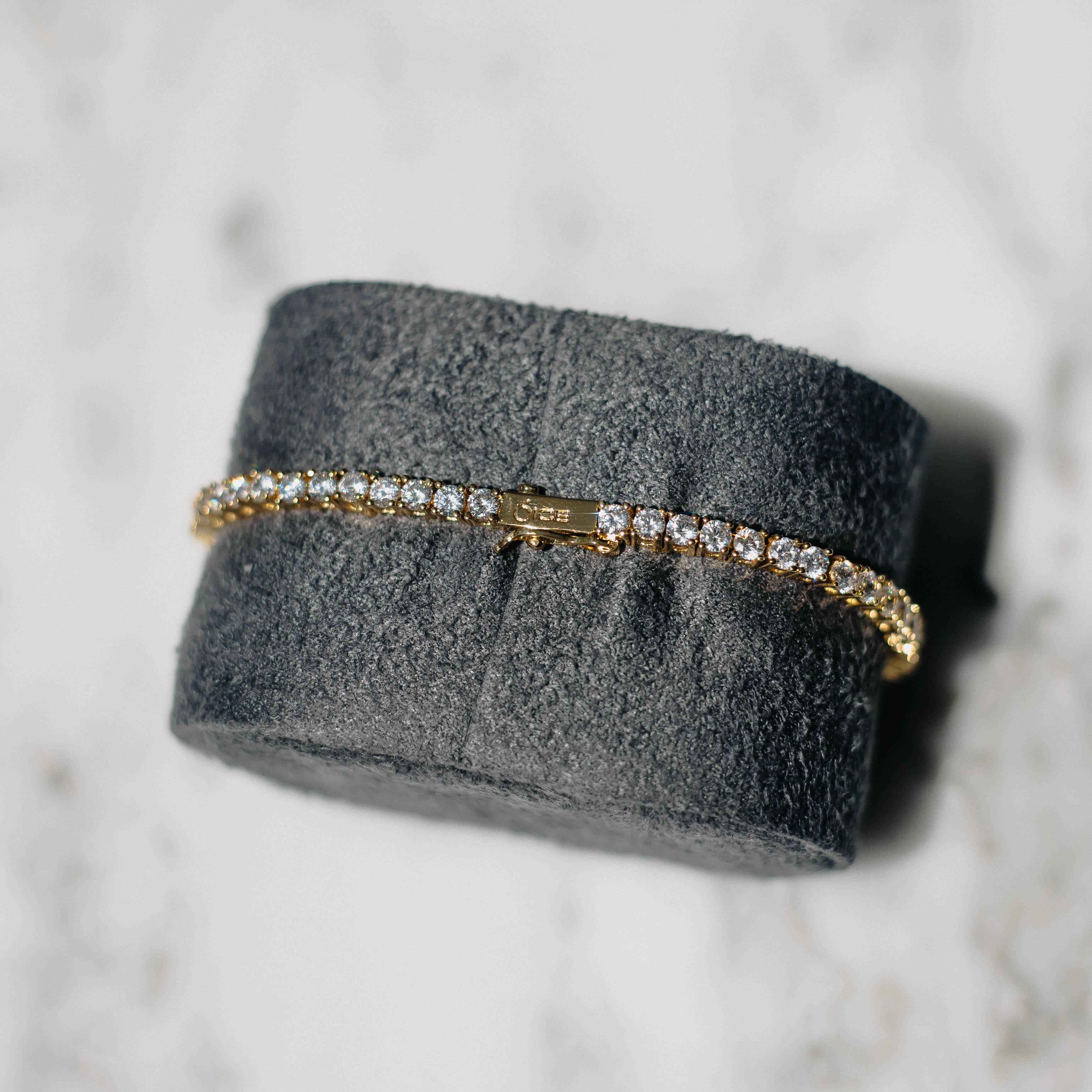 3mm Tennis Bracelet Gold - Image 5