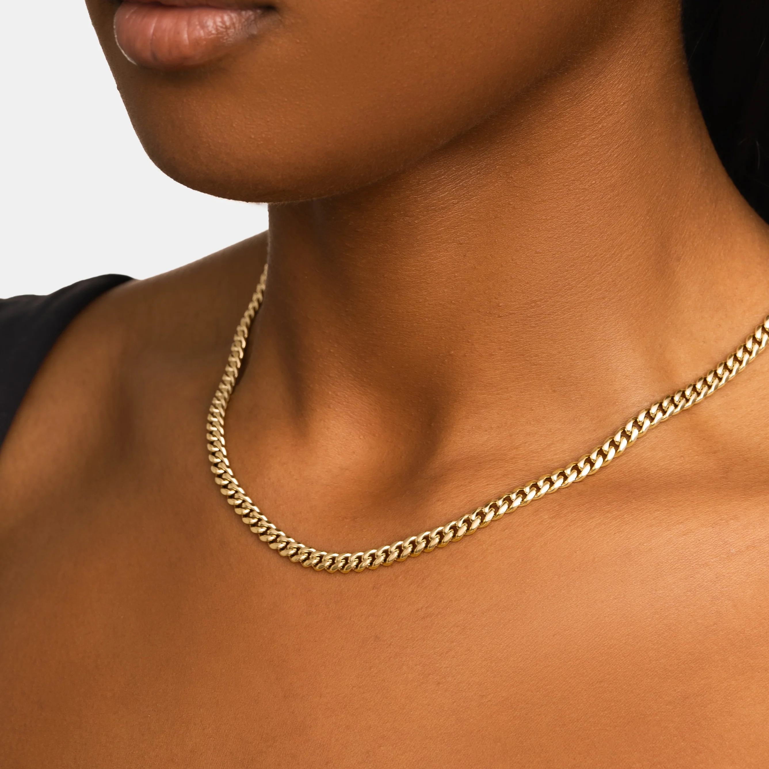 5mm Cuban Link Chain Gold - Image 2