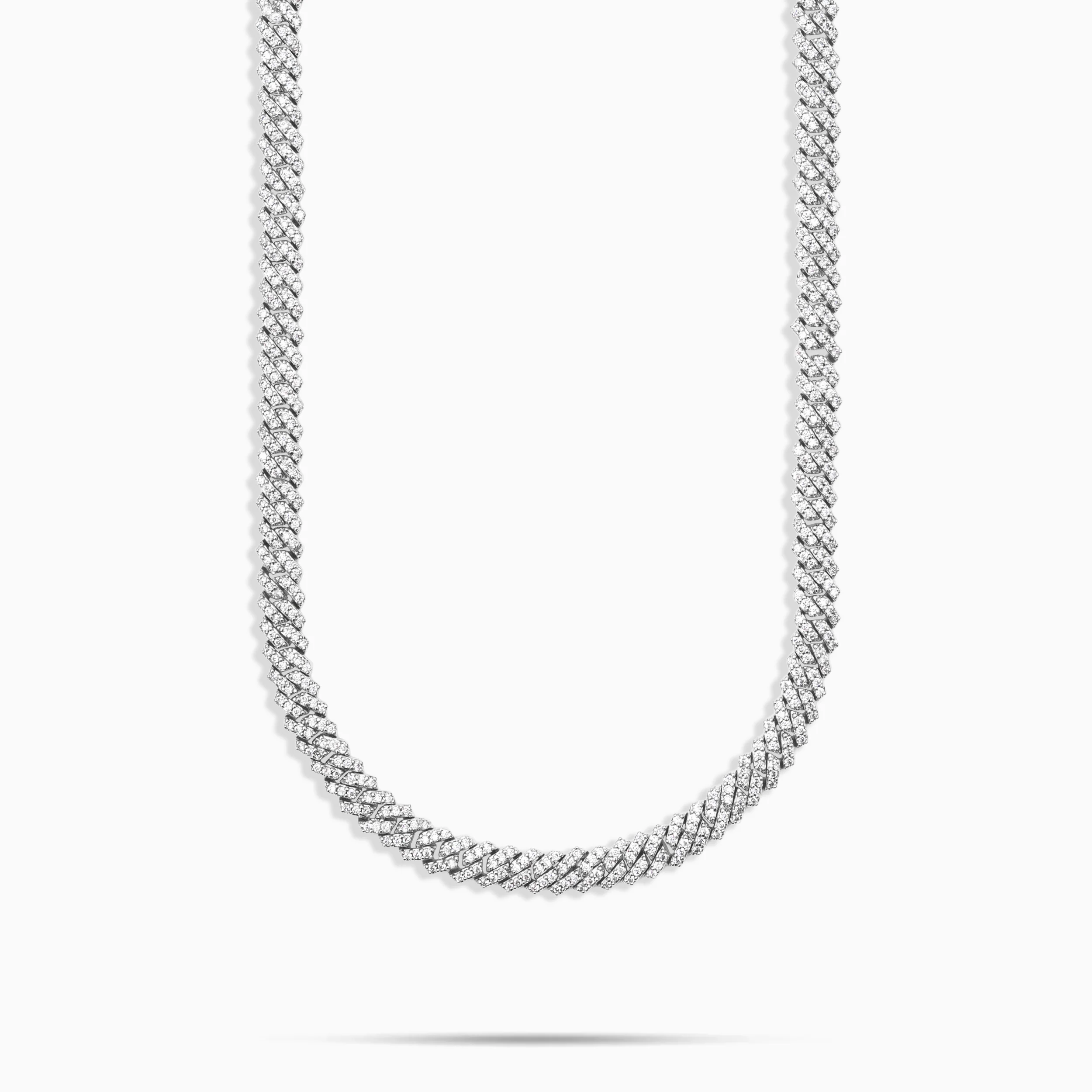 5mm Moissanite Prong Cuban Chain Silver - Image 2
