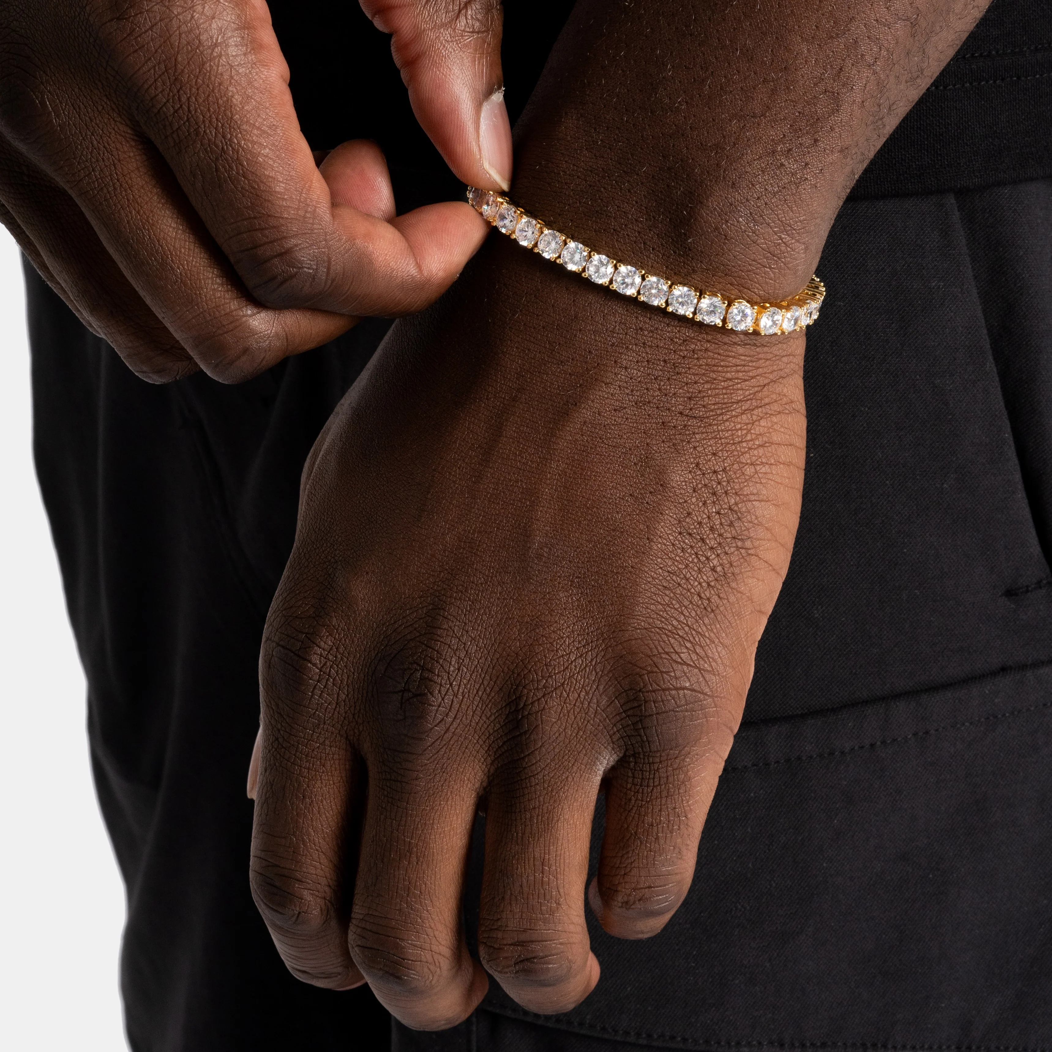 5mm Moissanite Tennis Bracelet Gold Vermeil - Image 3