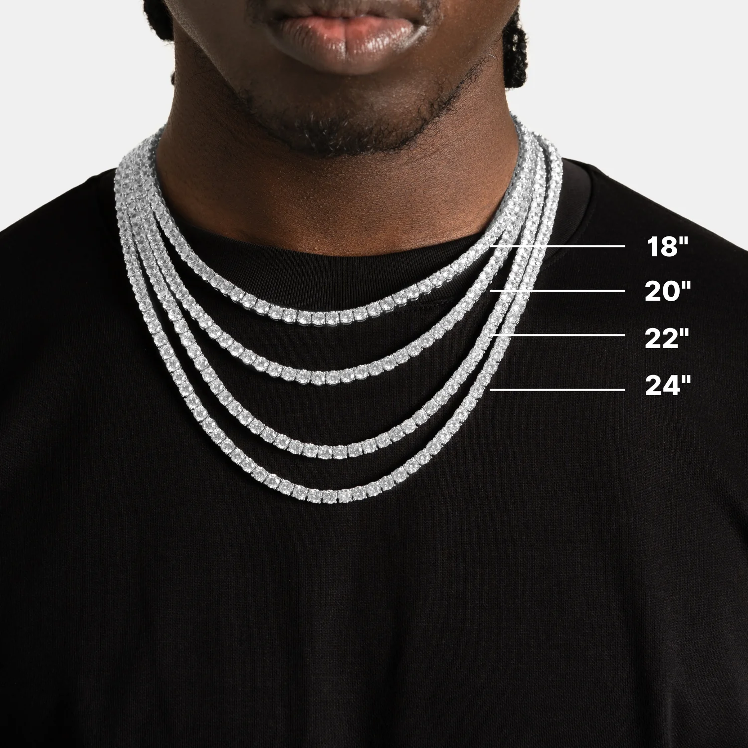 5mm Moissanite Tennis Chain Silver - Image 4