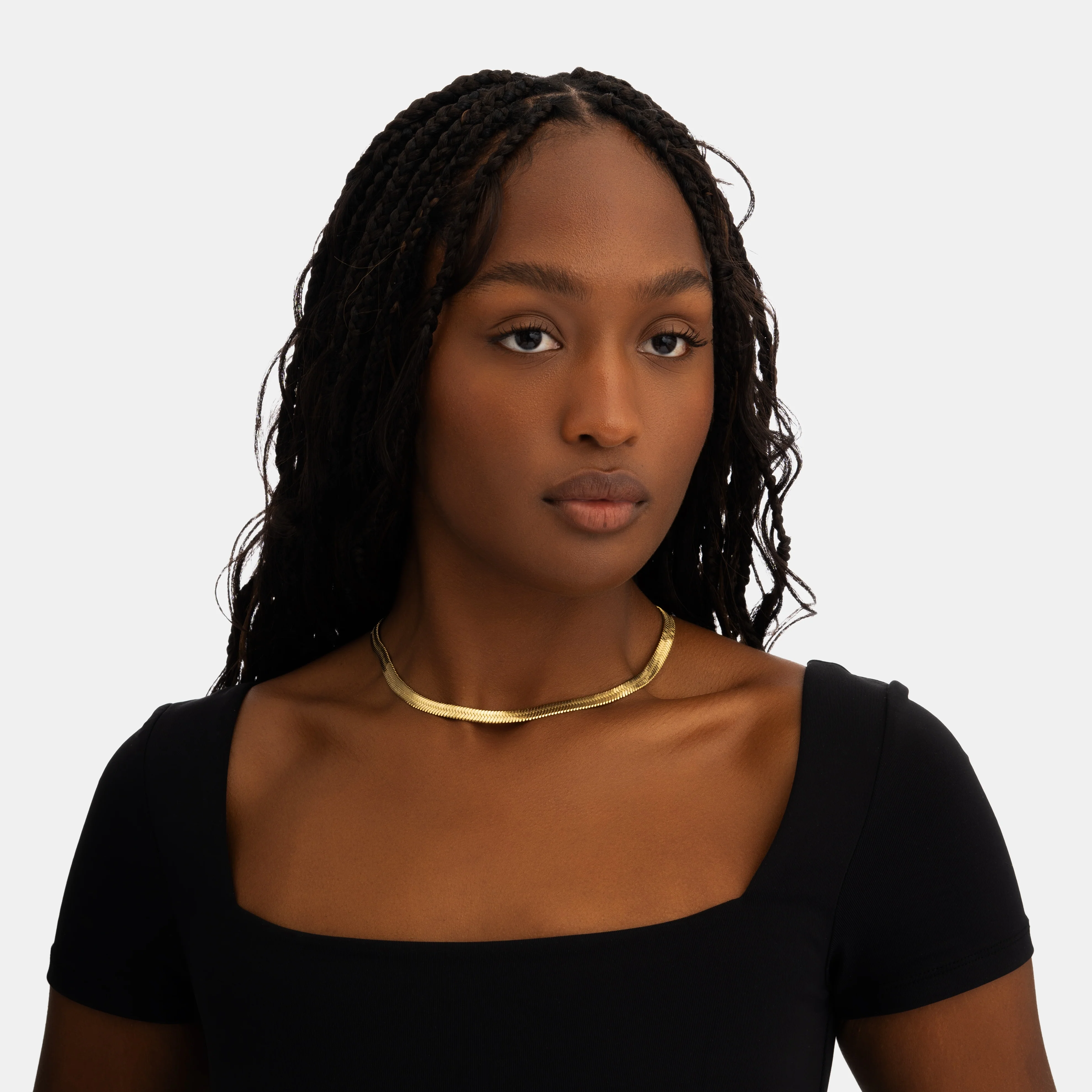 6mm Herringbone Chain Gold - Image 3