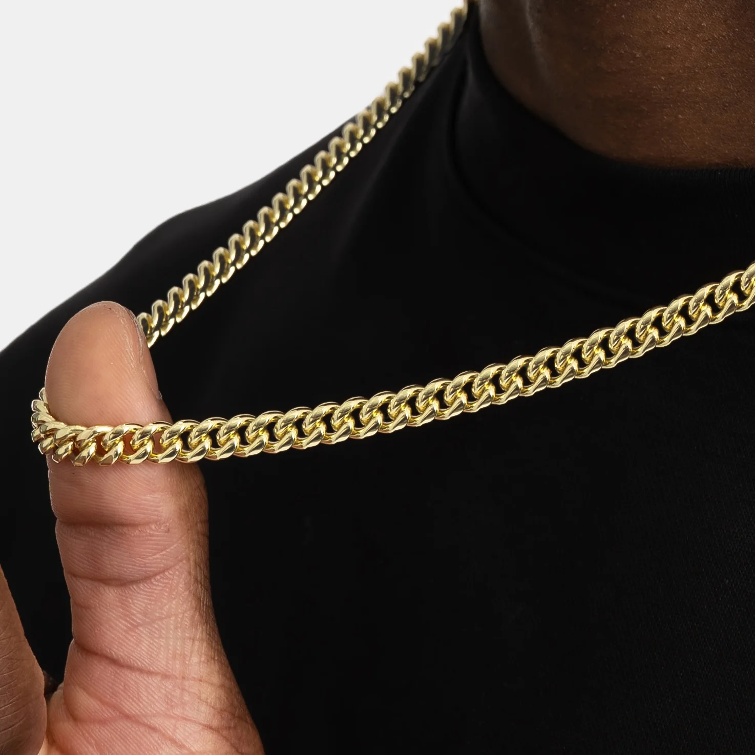6mm Cuban Link Chain Gold - Image 3