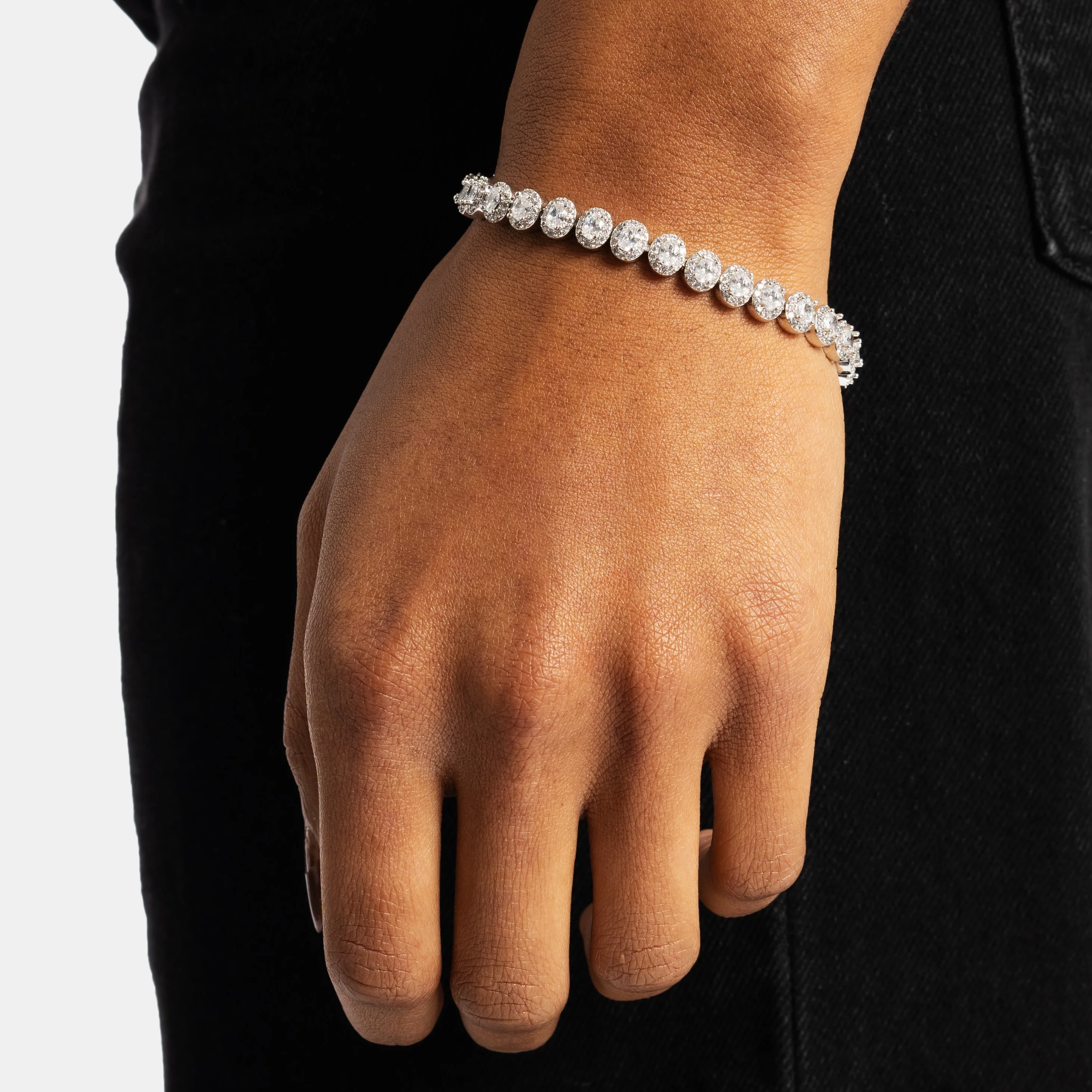 Oval Cluster Tennis Bracelet