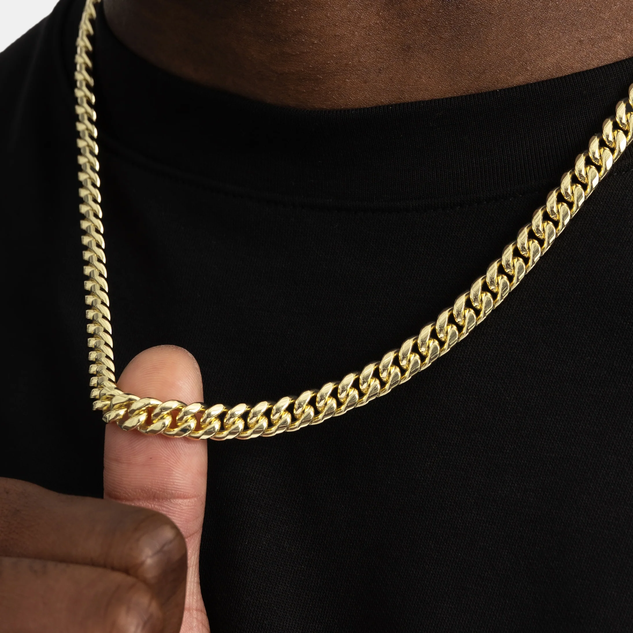 8mm Cuban Link Chain Gold - Image 4