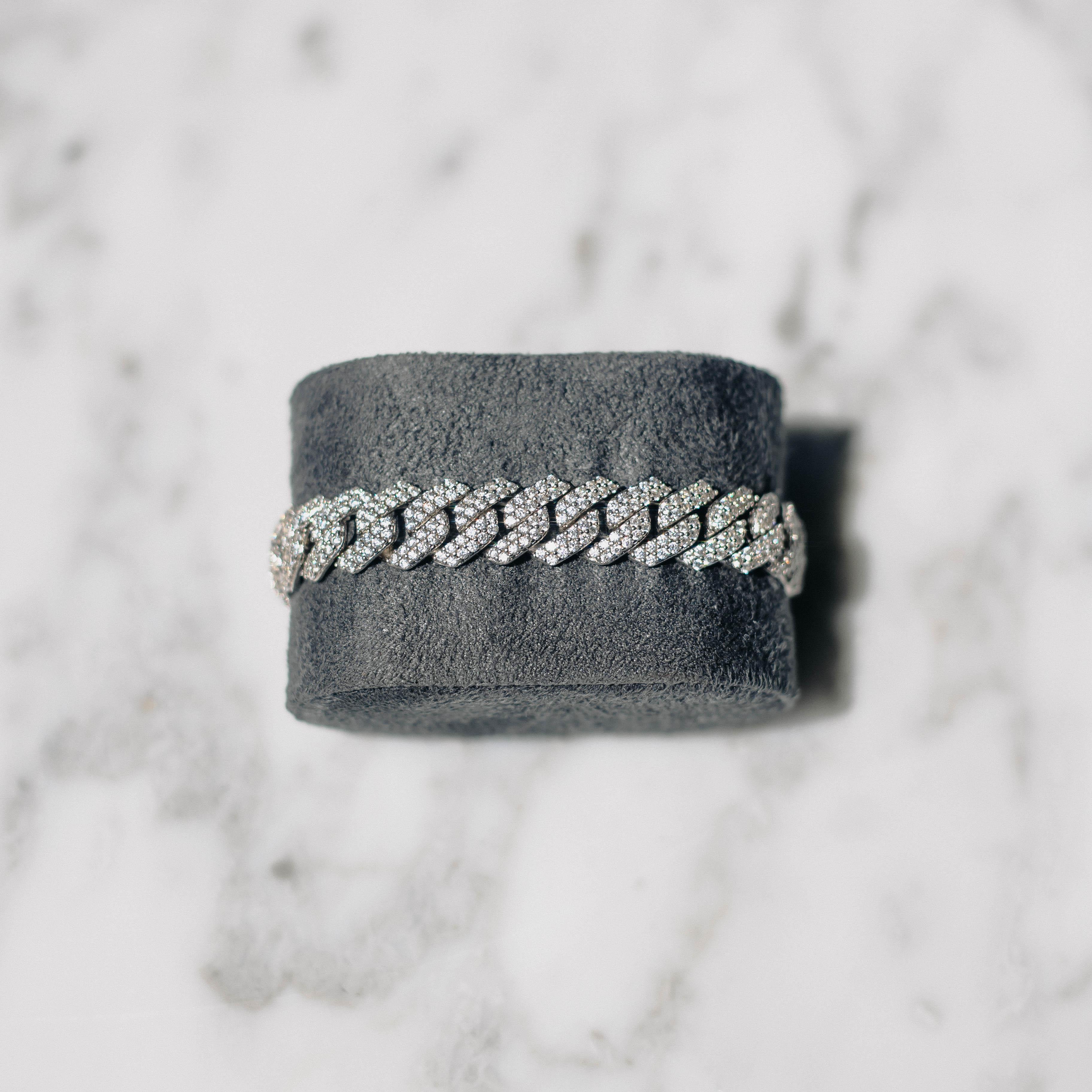 12mm Moissanite Prong Cuban Bracelet - Image 3