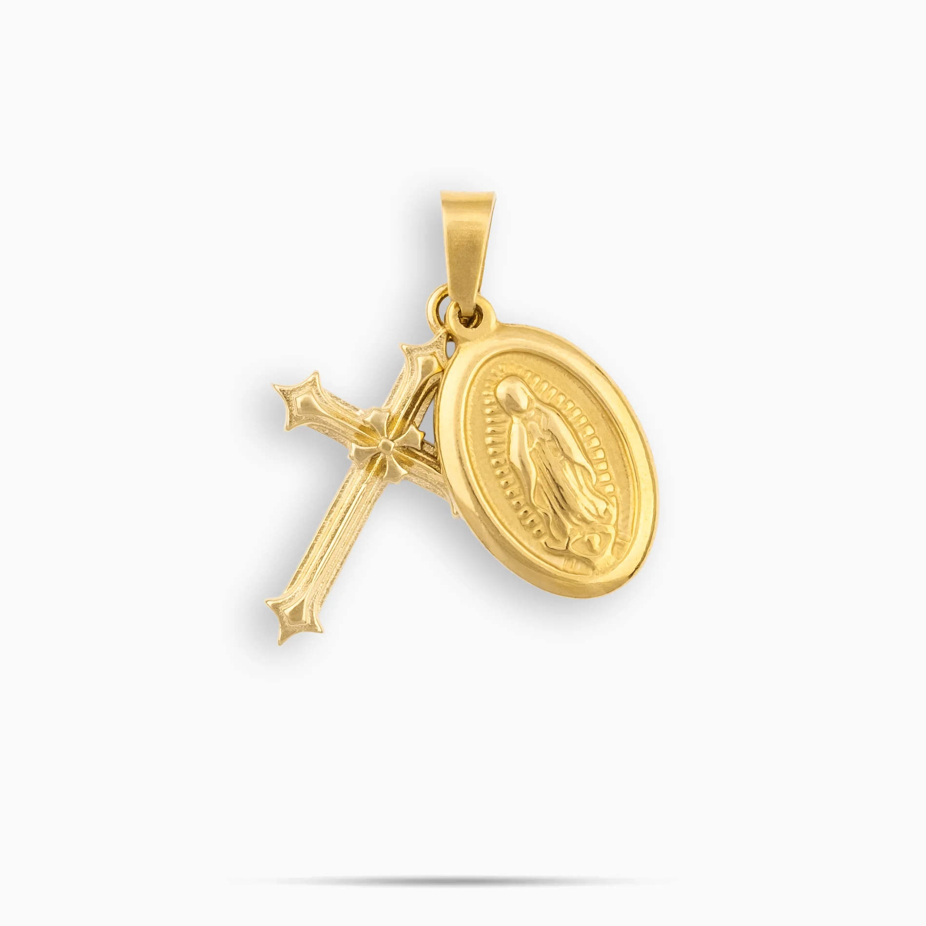 St.Mary & Cross Pendant Gold - Image 2
