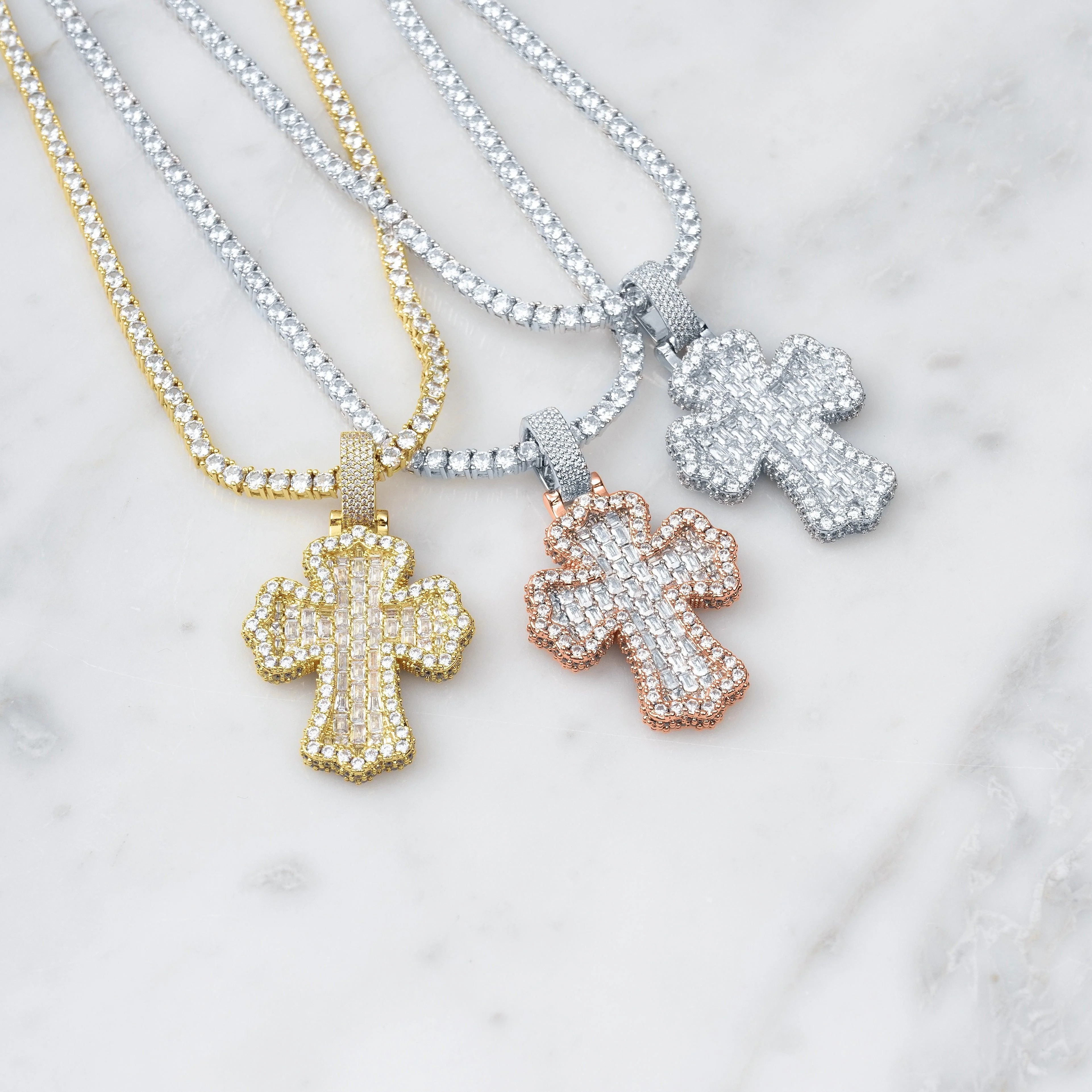 Baguette Cross Pendant - Image 4