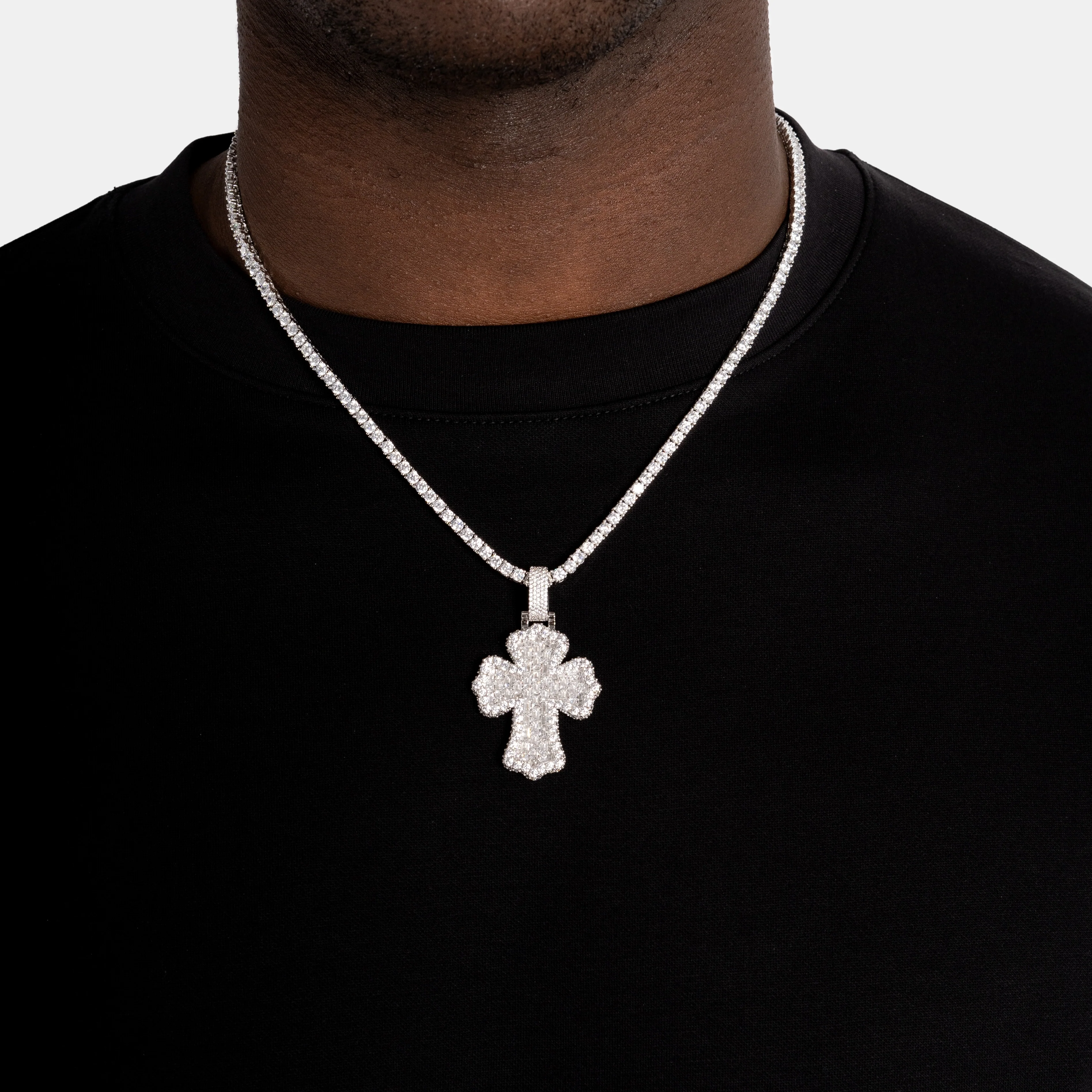 Baguette Cross Pendant - Image 3