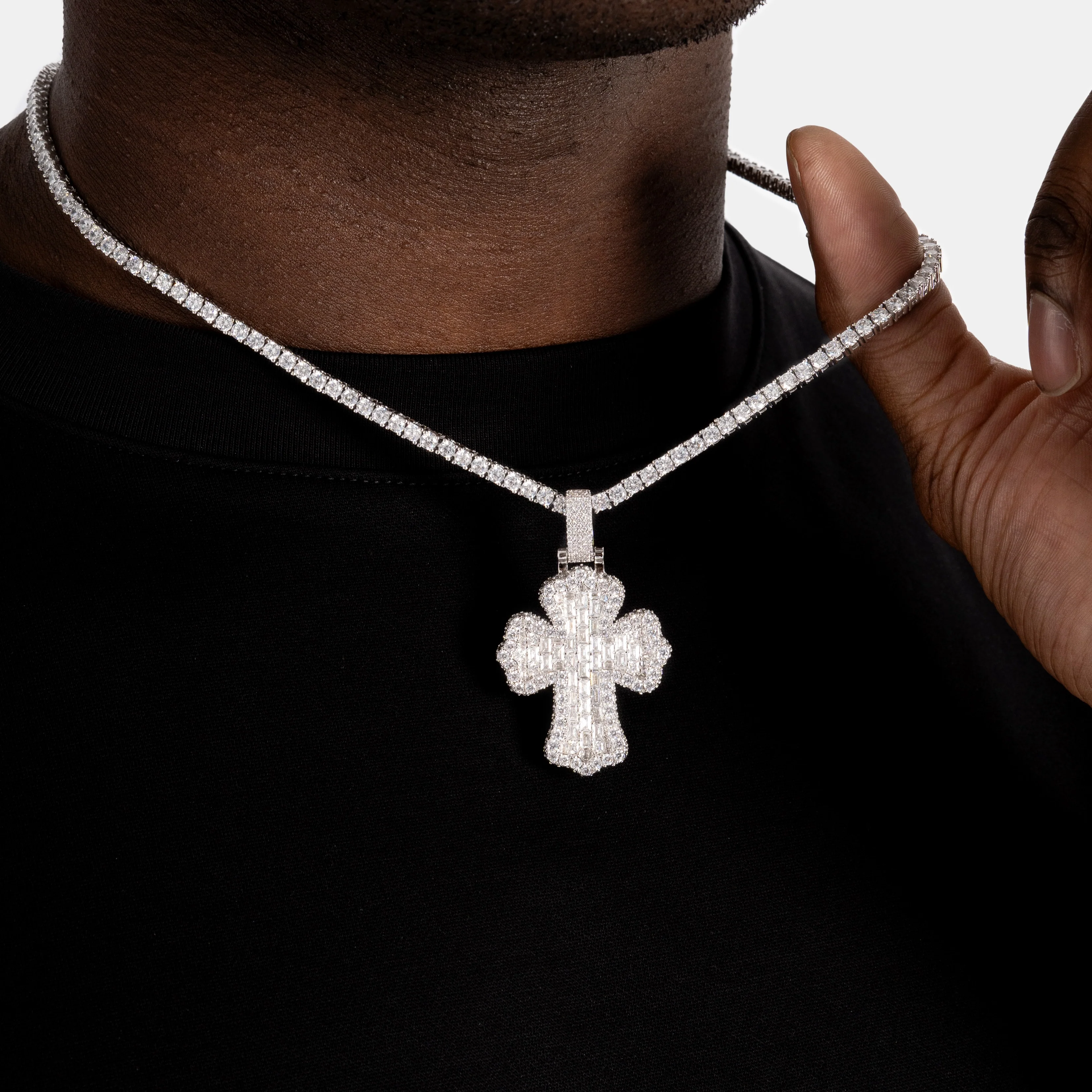 Baguette Cross Pendant - Image 5