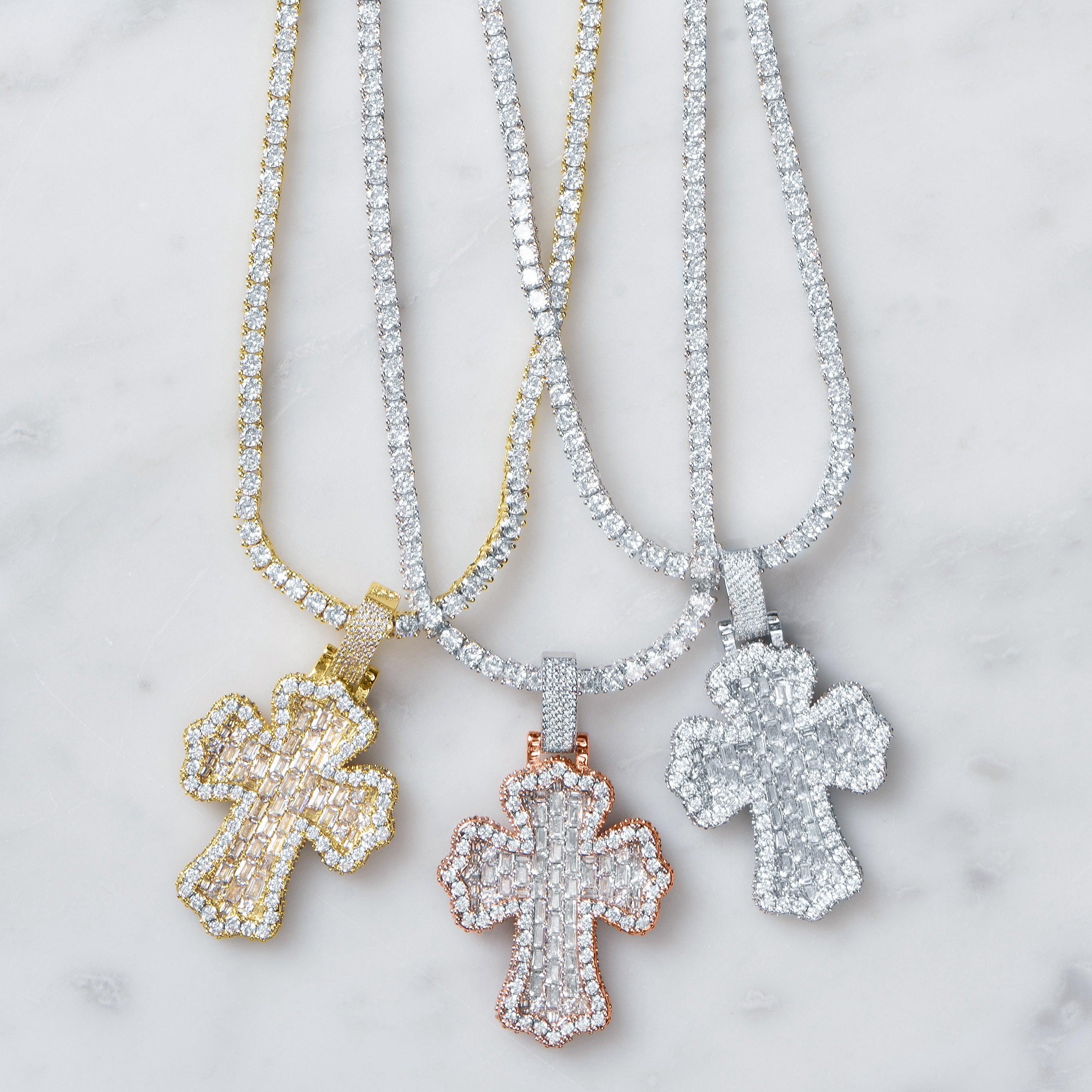 Baguette Cross Pendant - Image 6
