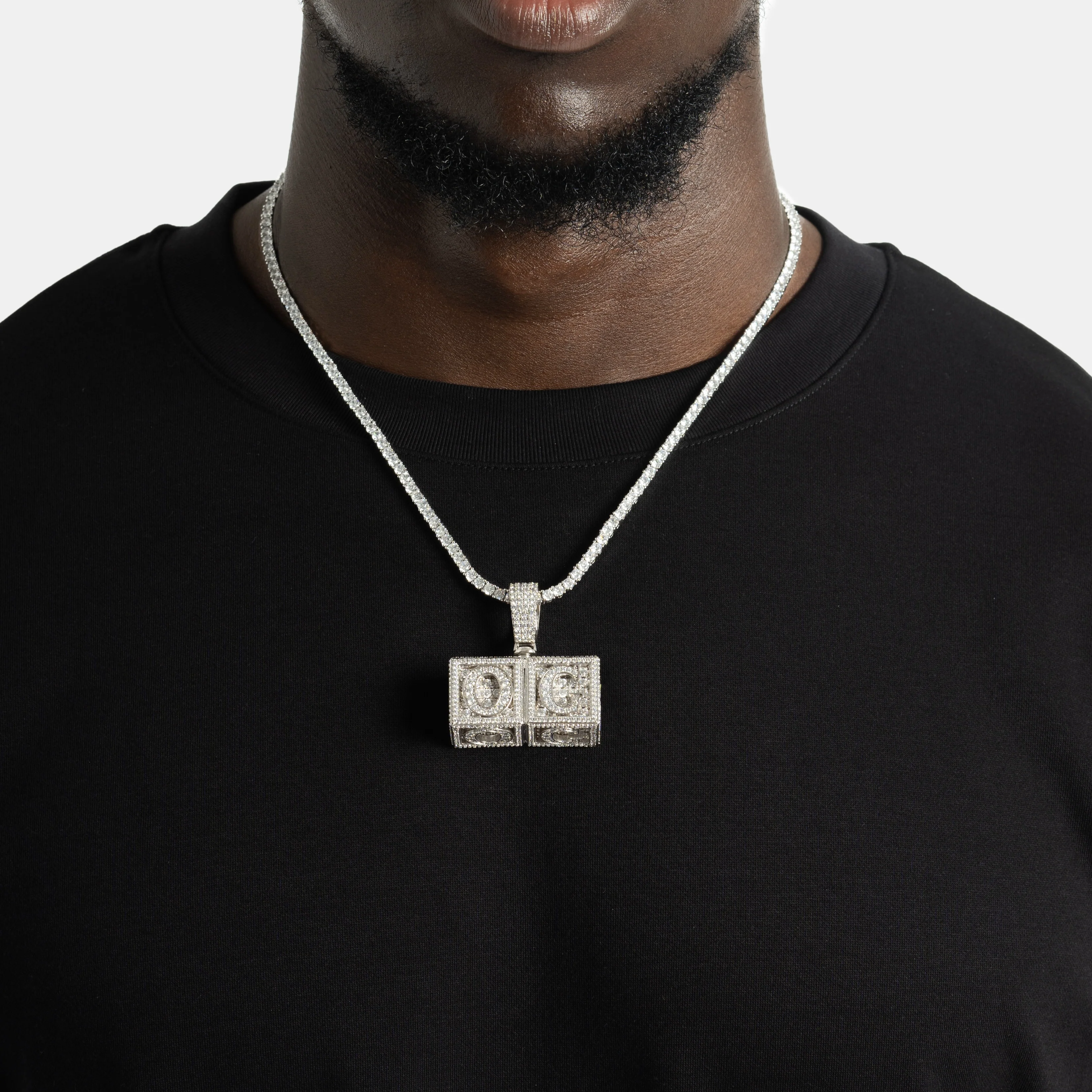 Solid Block Custom Letter Pendant - Image 3
