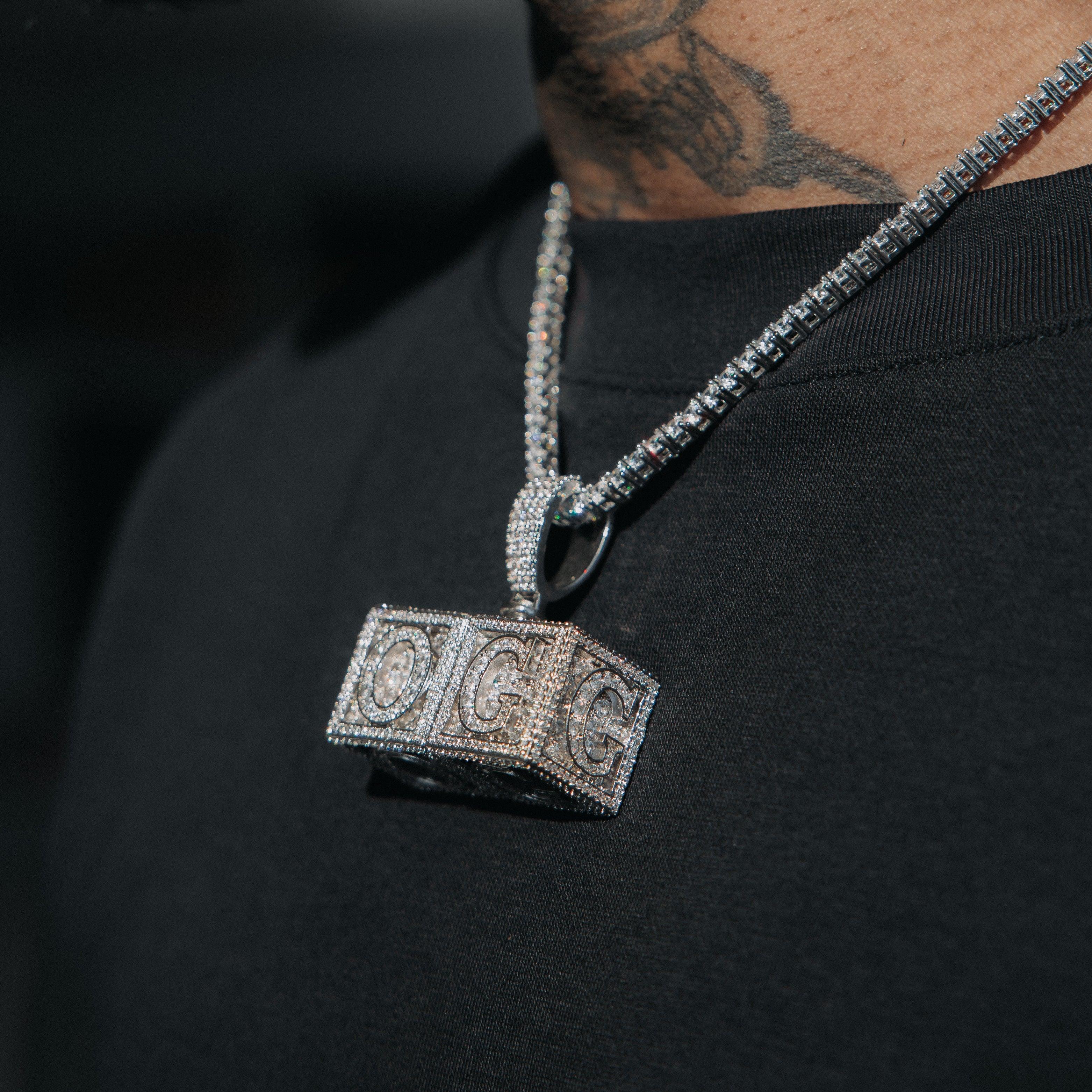Solid Block Custom Letter Pendant - Image 5