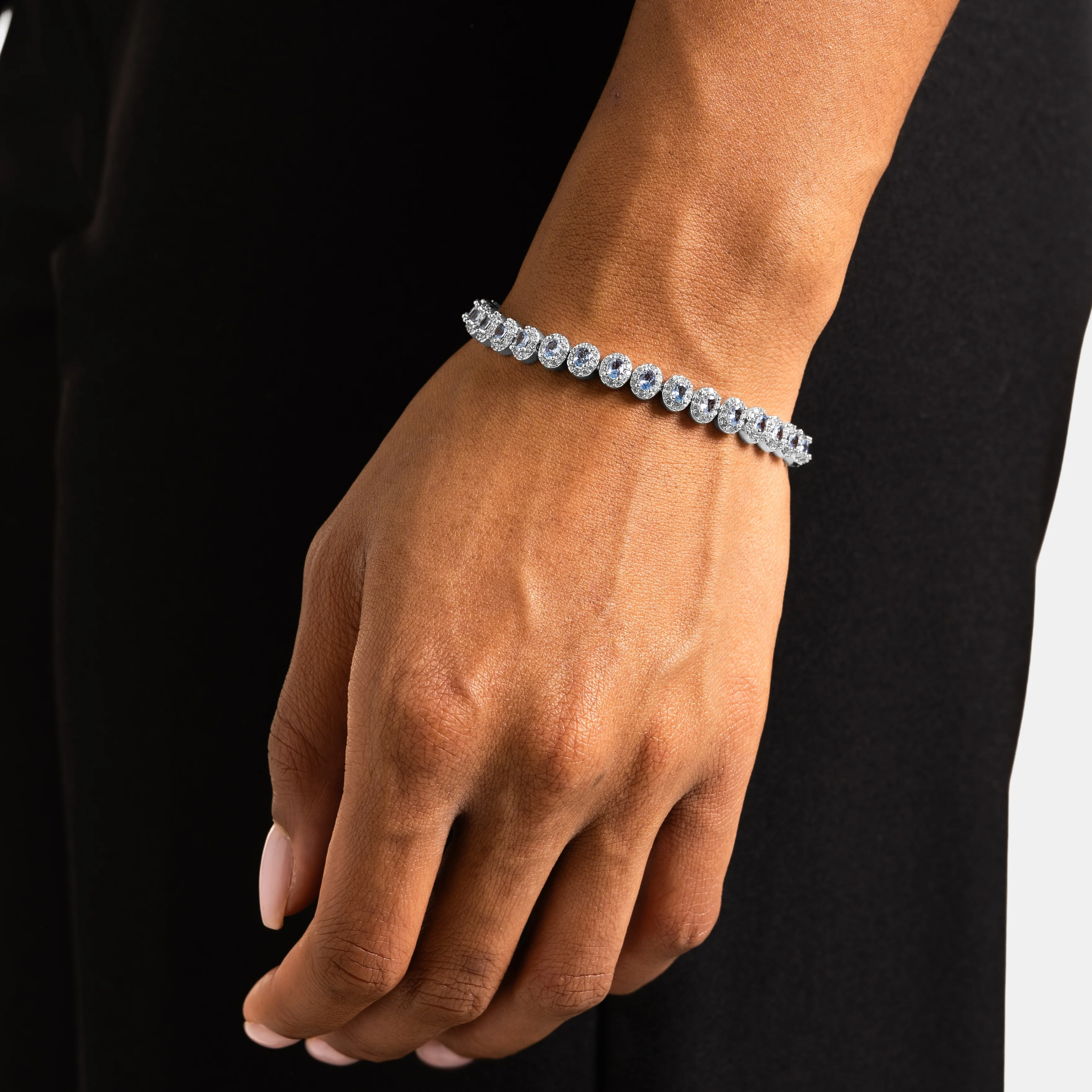 Blue Oval Cluster Bracelet