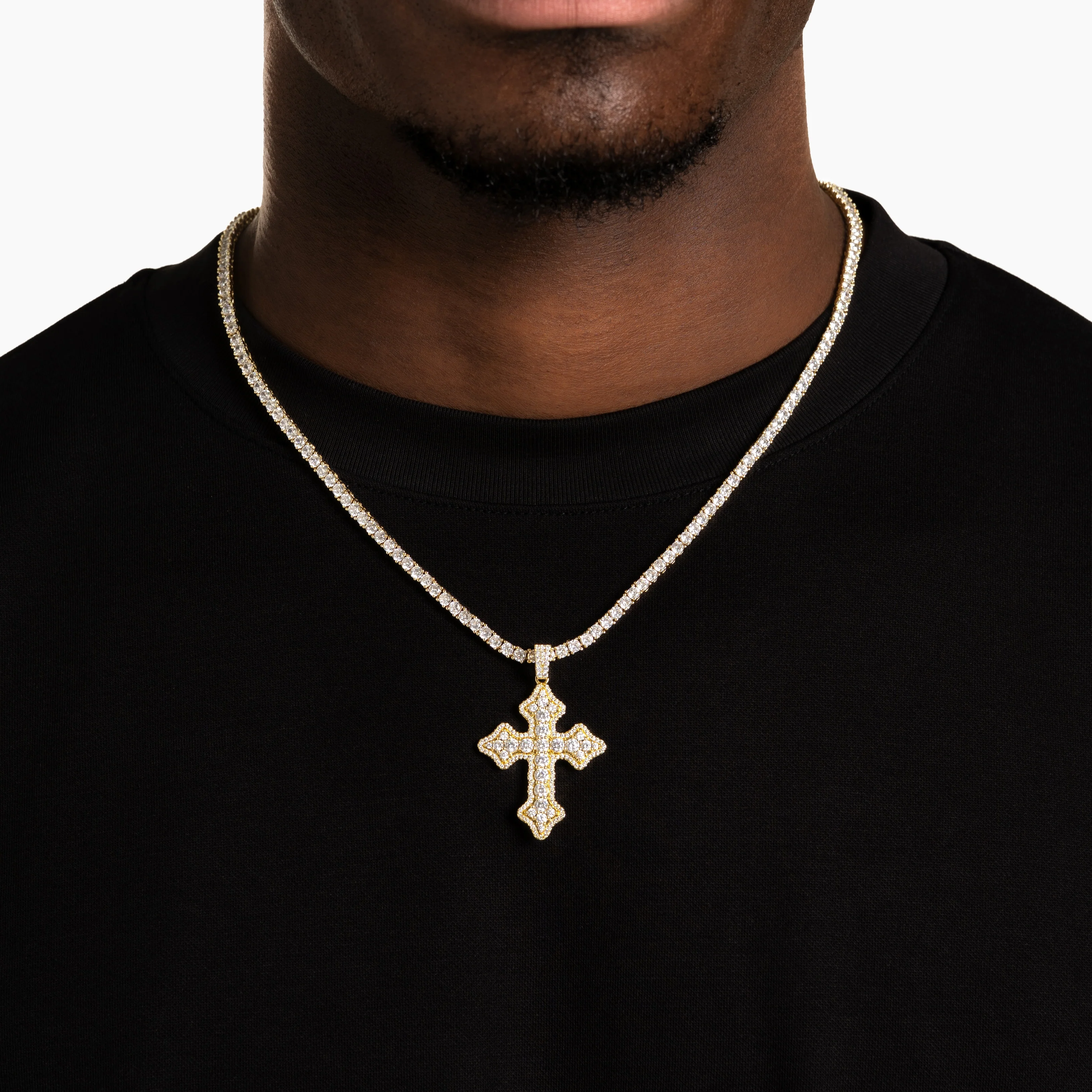 Clustered Cross Pendant Gold - Image 5