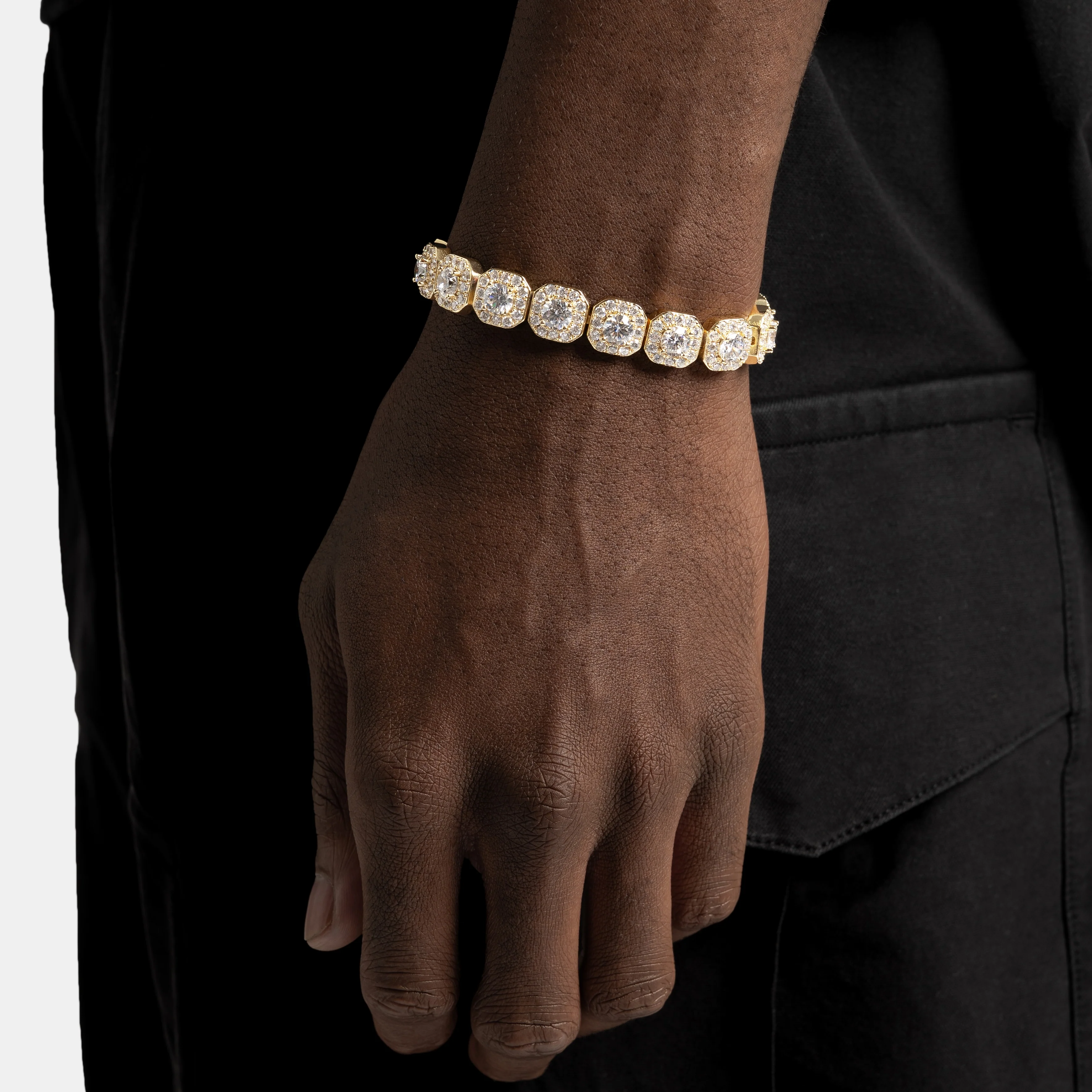Cluster Tennis Bracelet Gold