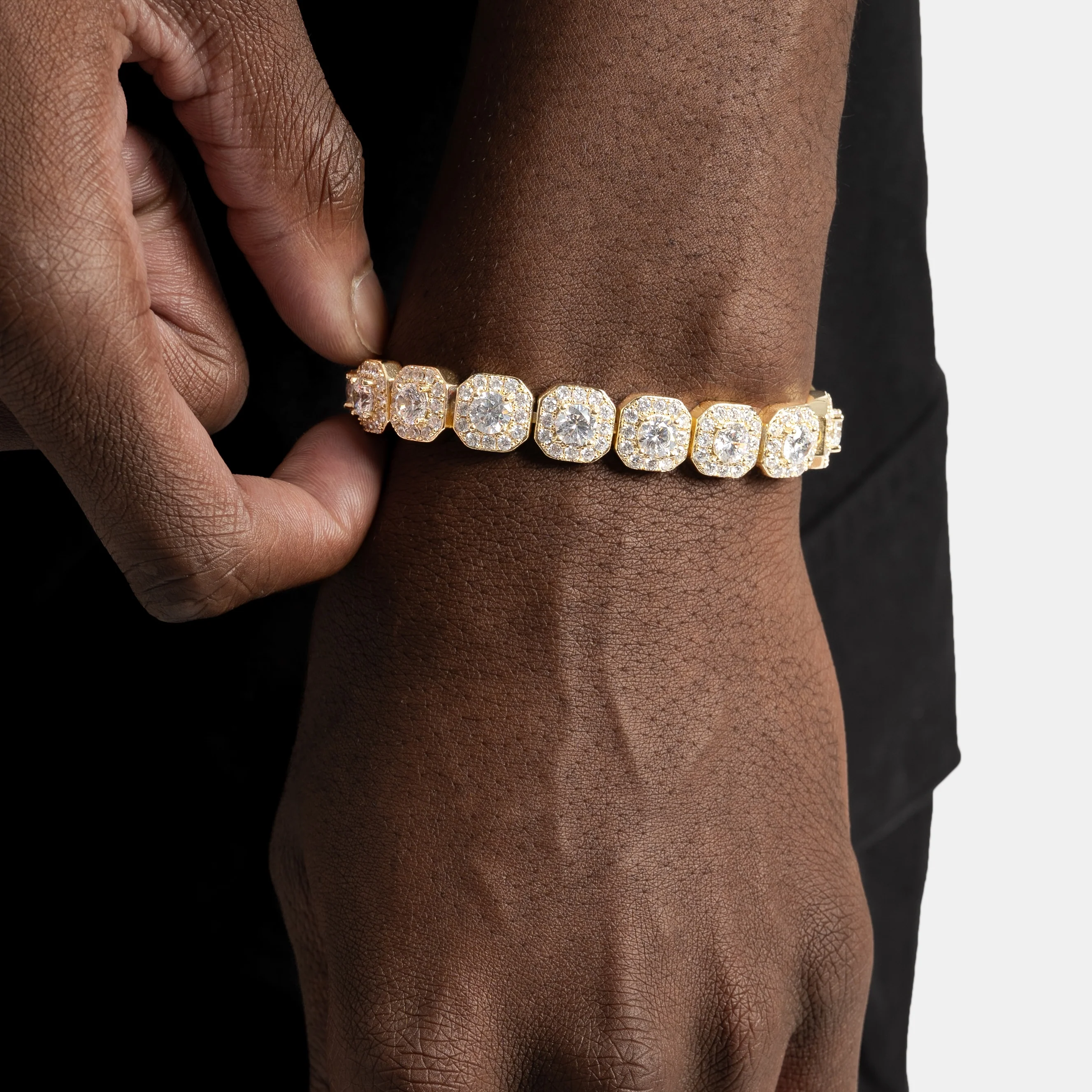 Cluster Tennis Bracelet Gold - Image 2