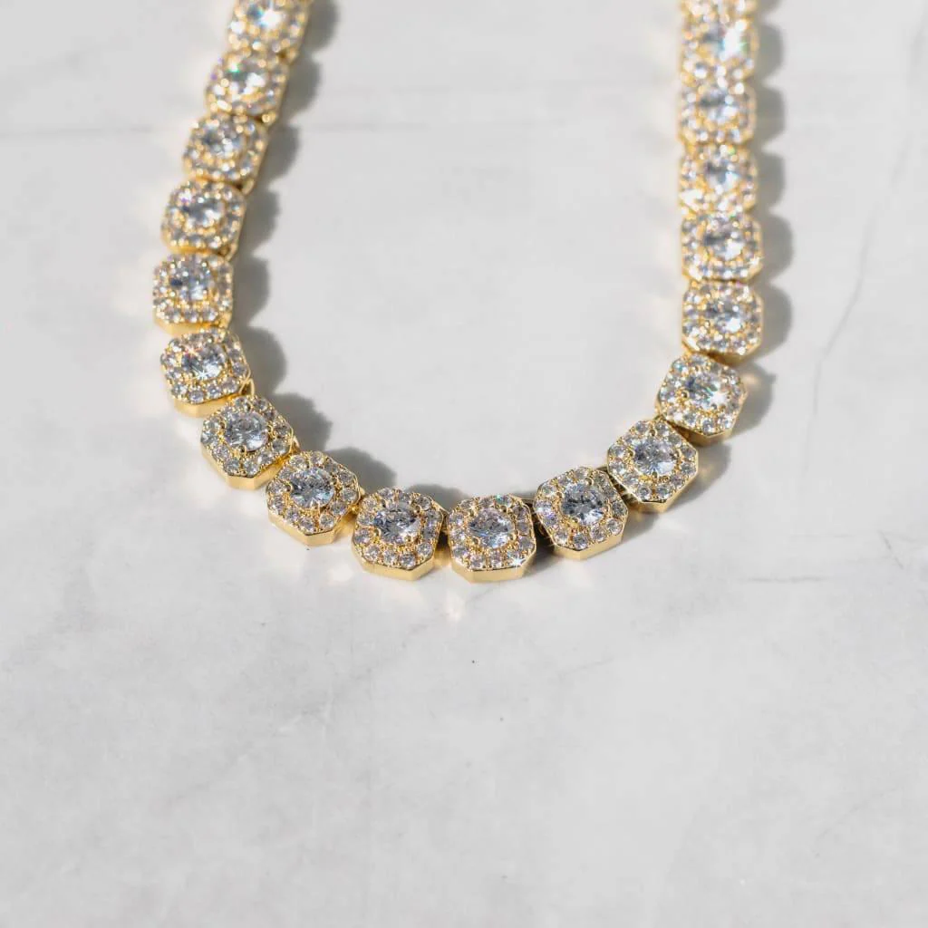 Cluster Tennis Chain Gold - Image 4