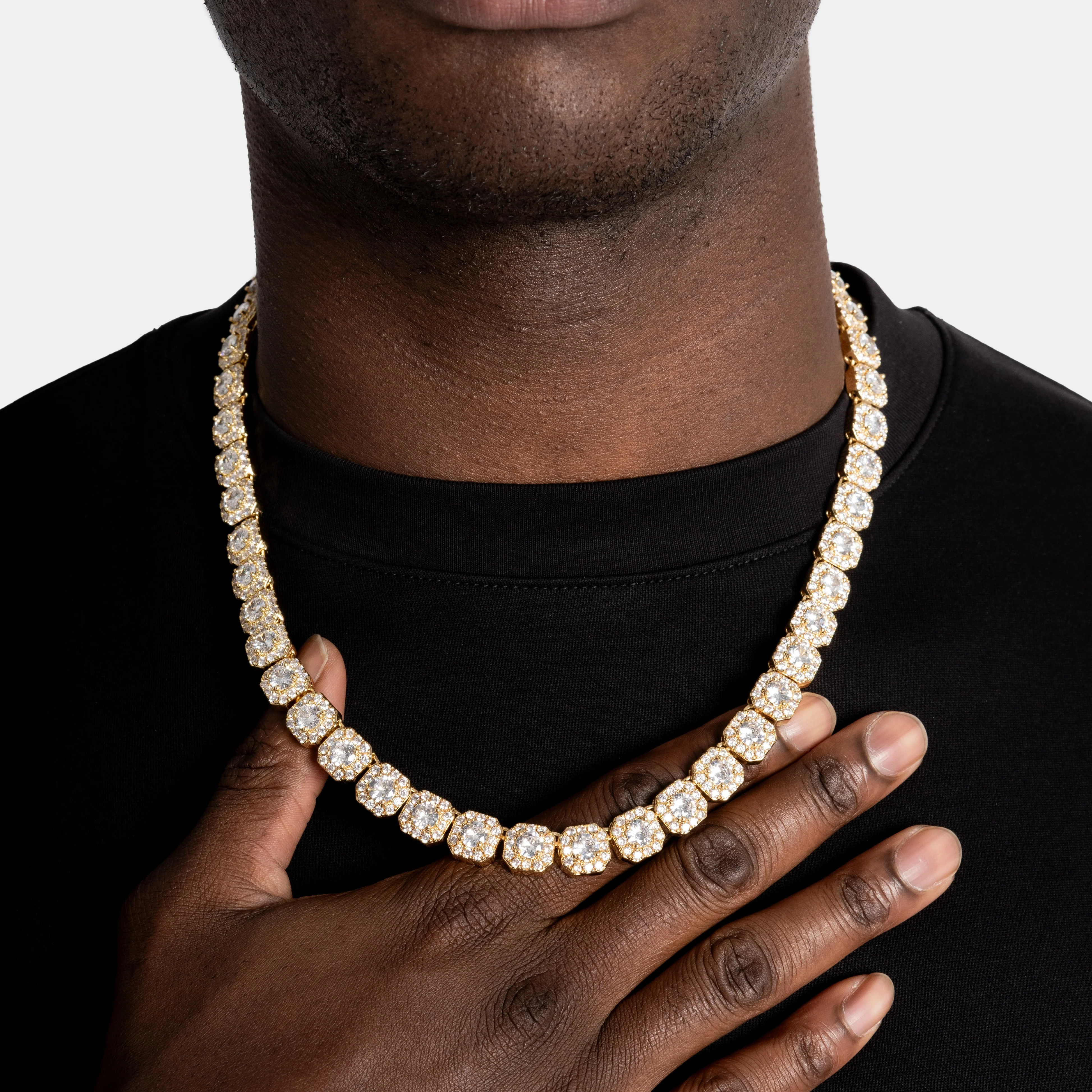 Cluster Tennis Chain Gold - Image 6
