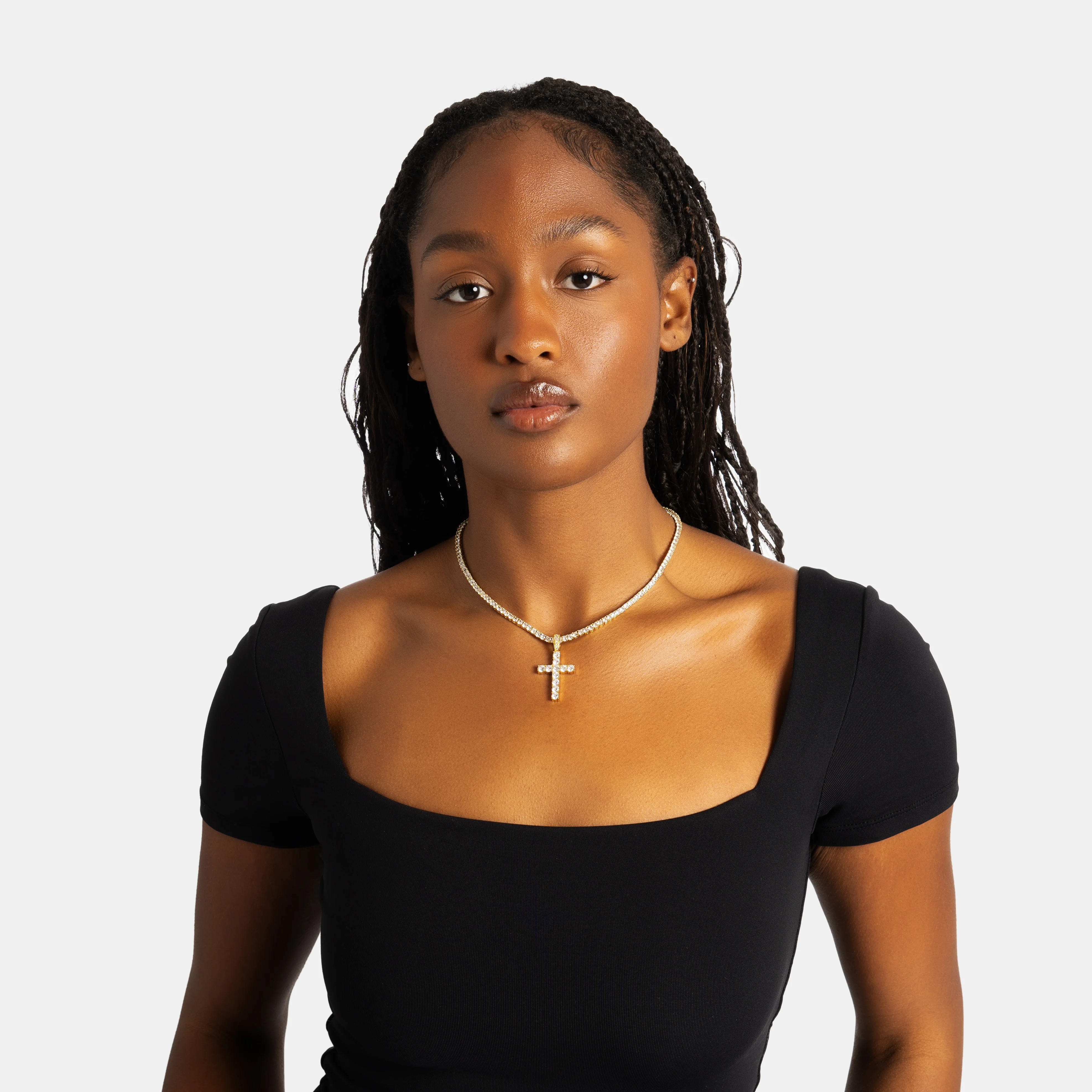 Diamond Cross Pendant Gold - Image 5