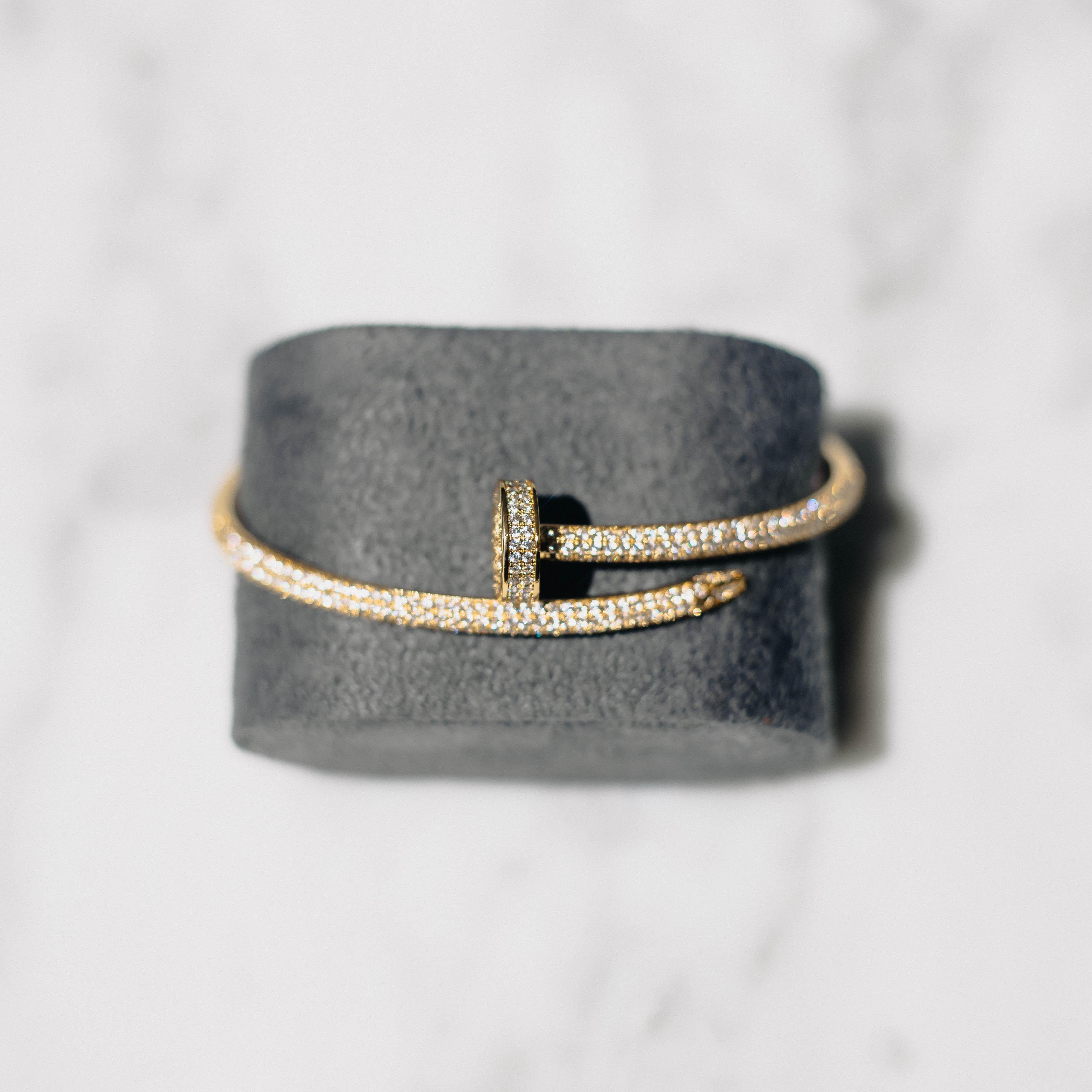 Diamond Nail Bracelet Gold - Image 2