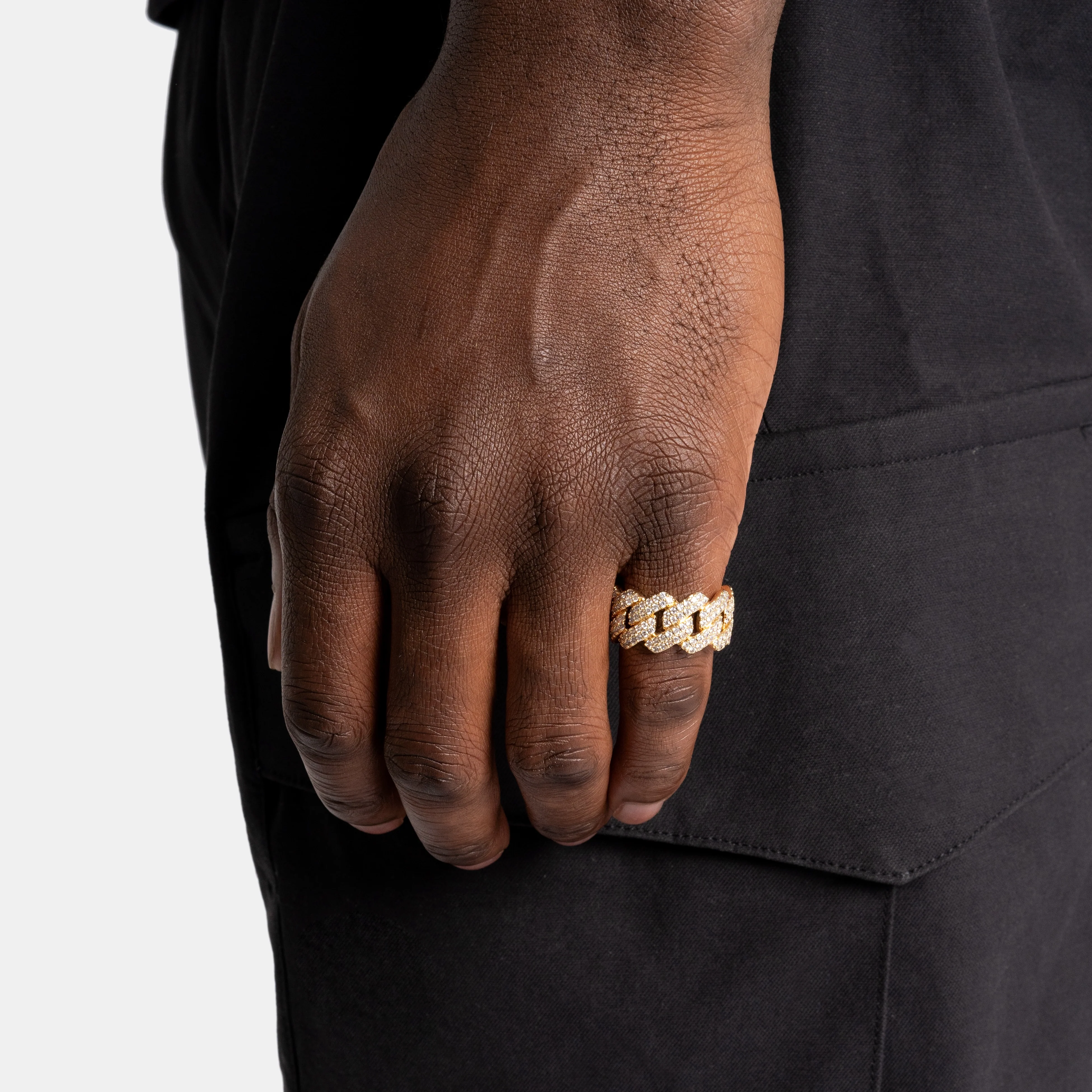 Prong Cuban Ring Gold - Image 3