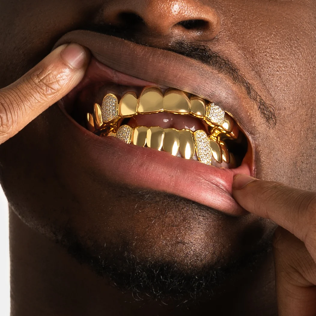 Iced Caps Solid Moissanite Grillz - Image 2