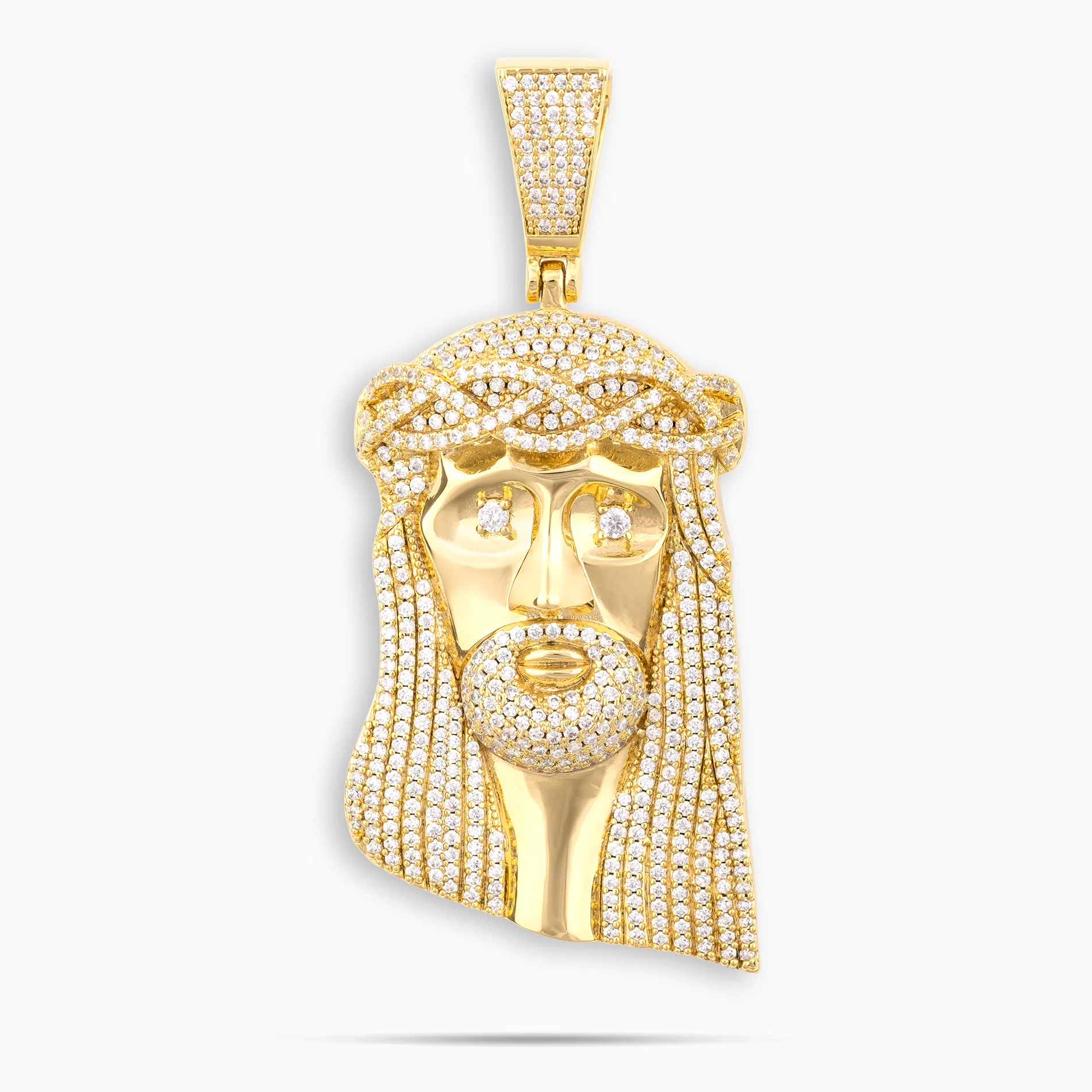 Moissanite Jesus Pendant Gold - Image 2