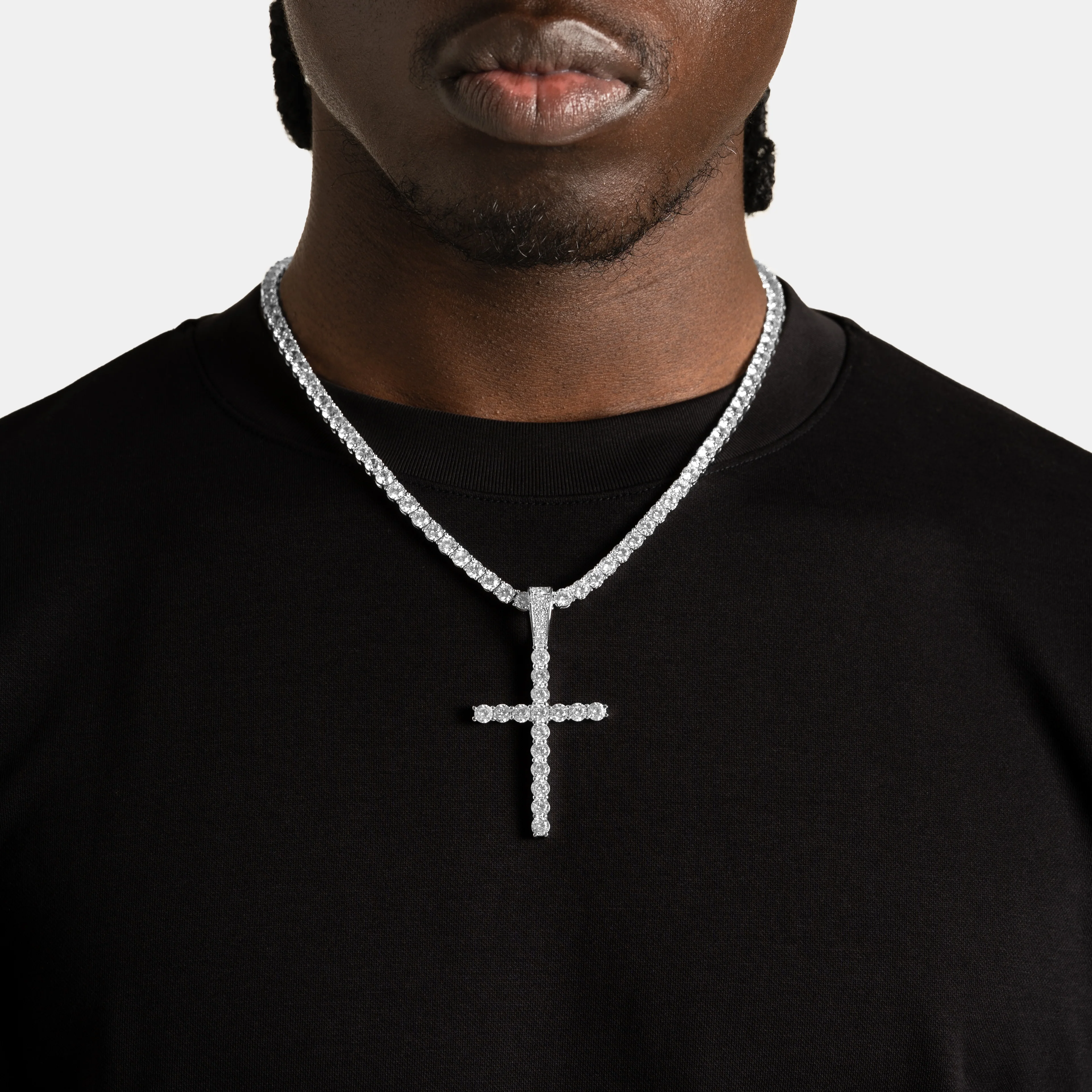Large Diamond Cross Pendant - Image 2