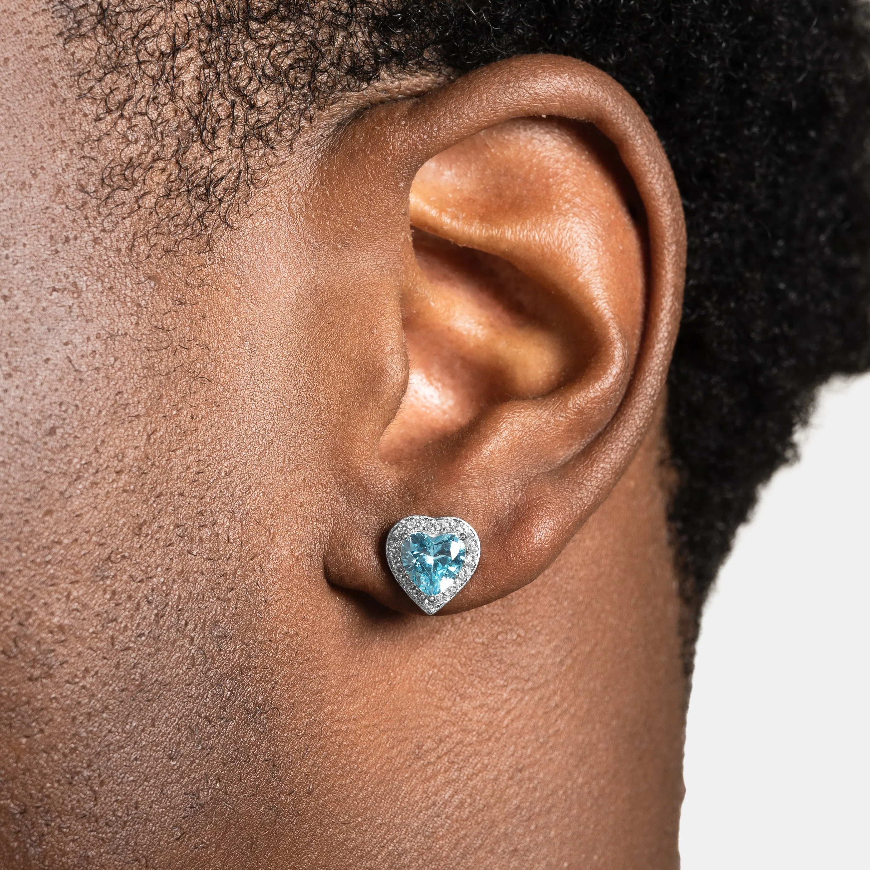 Light Blue Heart Earrings