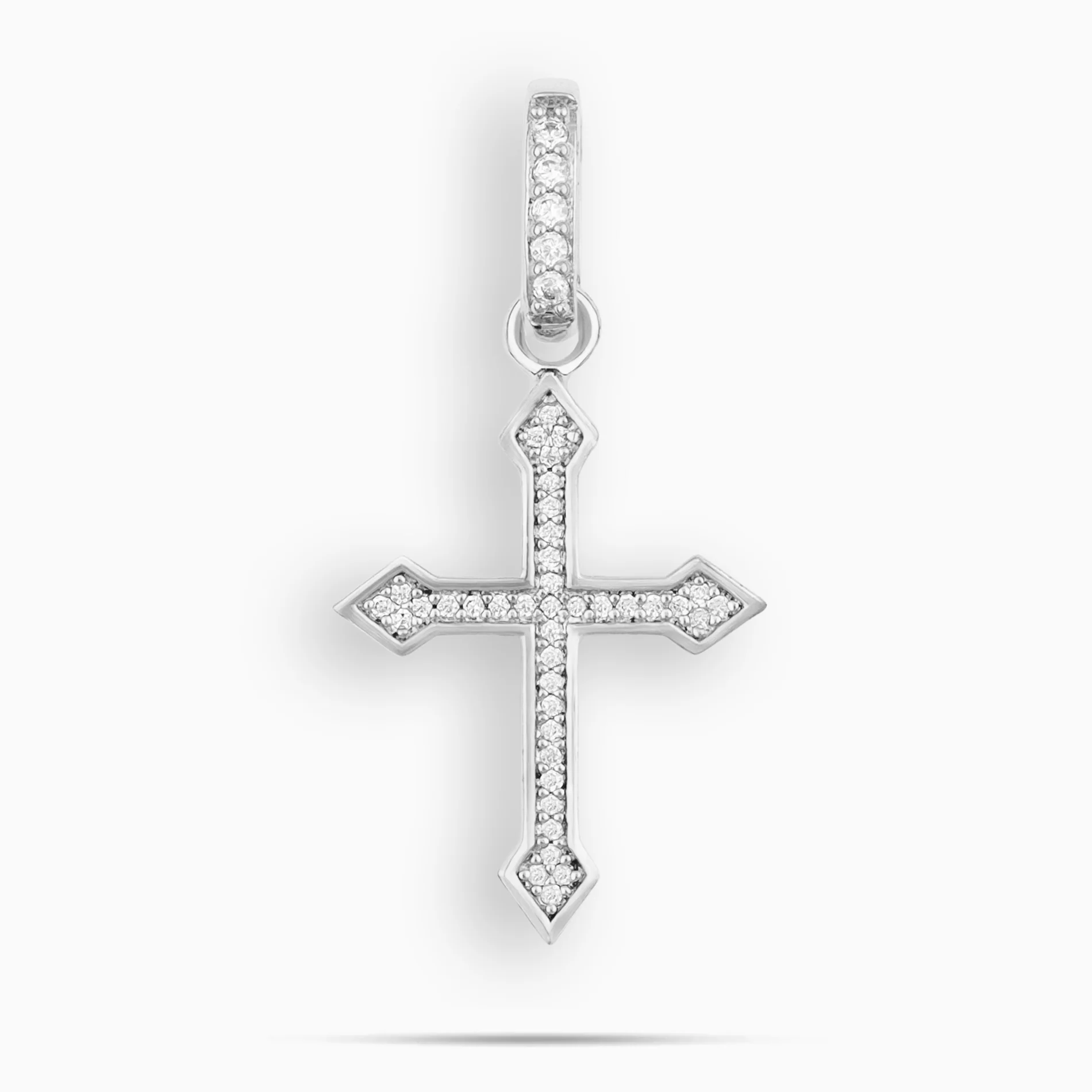 Moissanite Celtic Cross Pendant Silver - Image 2
