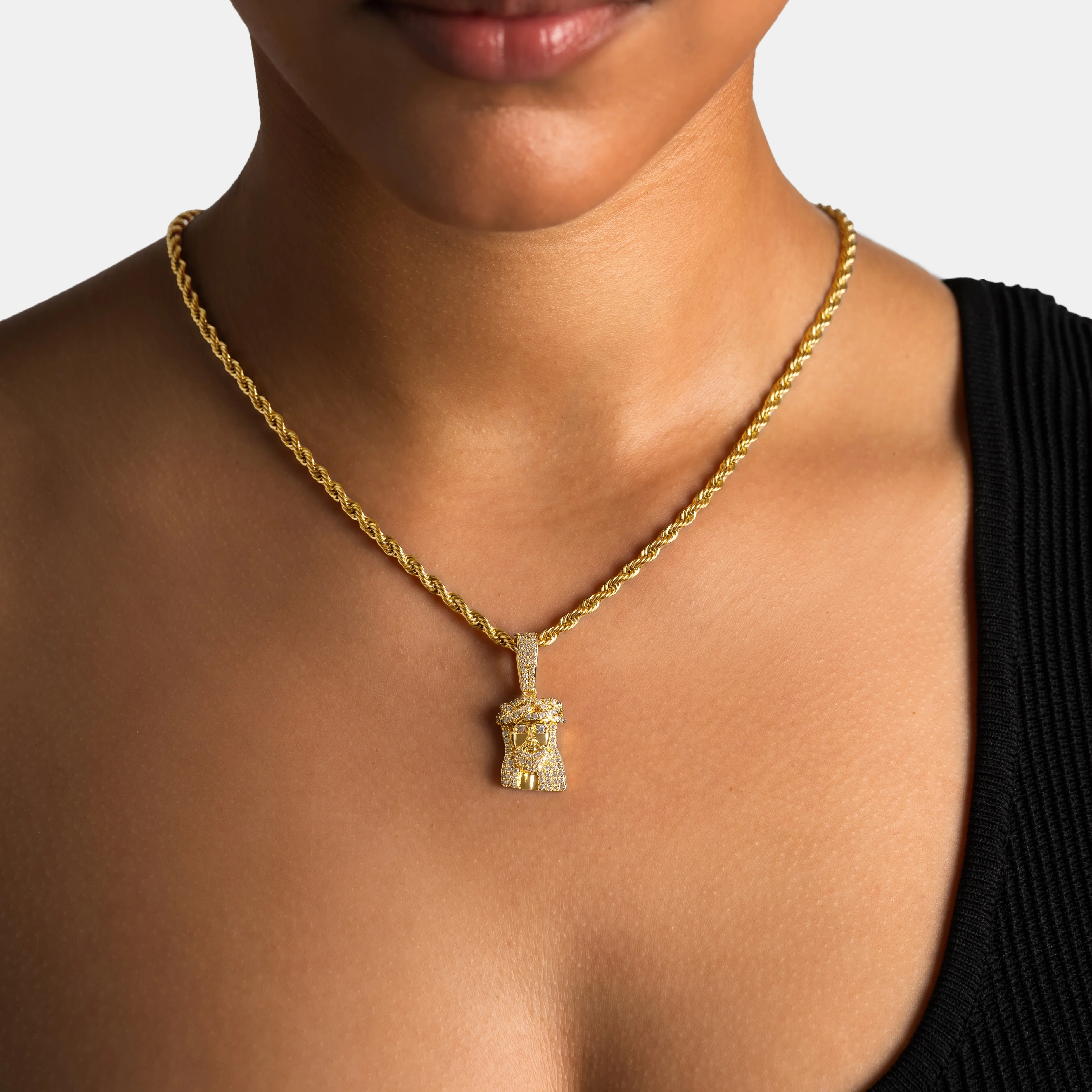 Micro Jesus Pendant Gold - Image 2