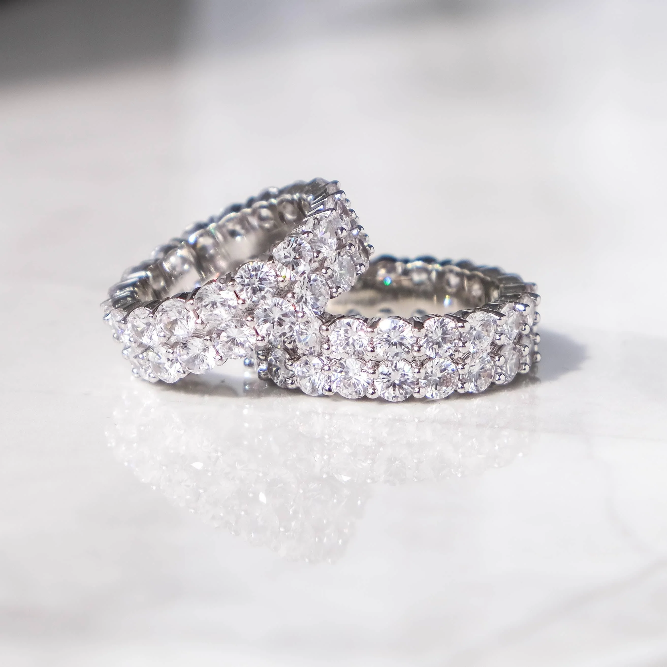 Moissanite Double Tennis Ring - Image 4