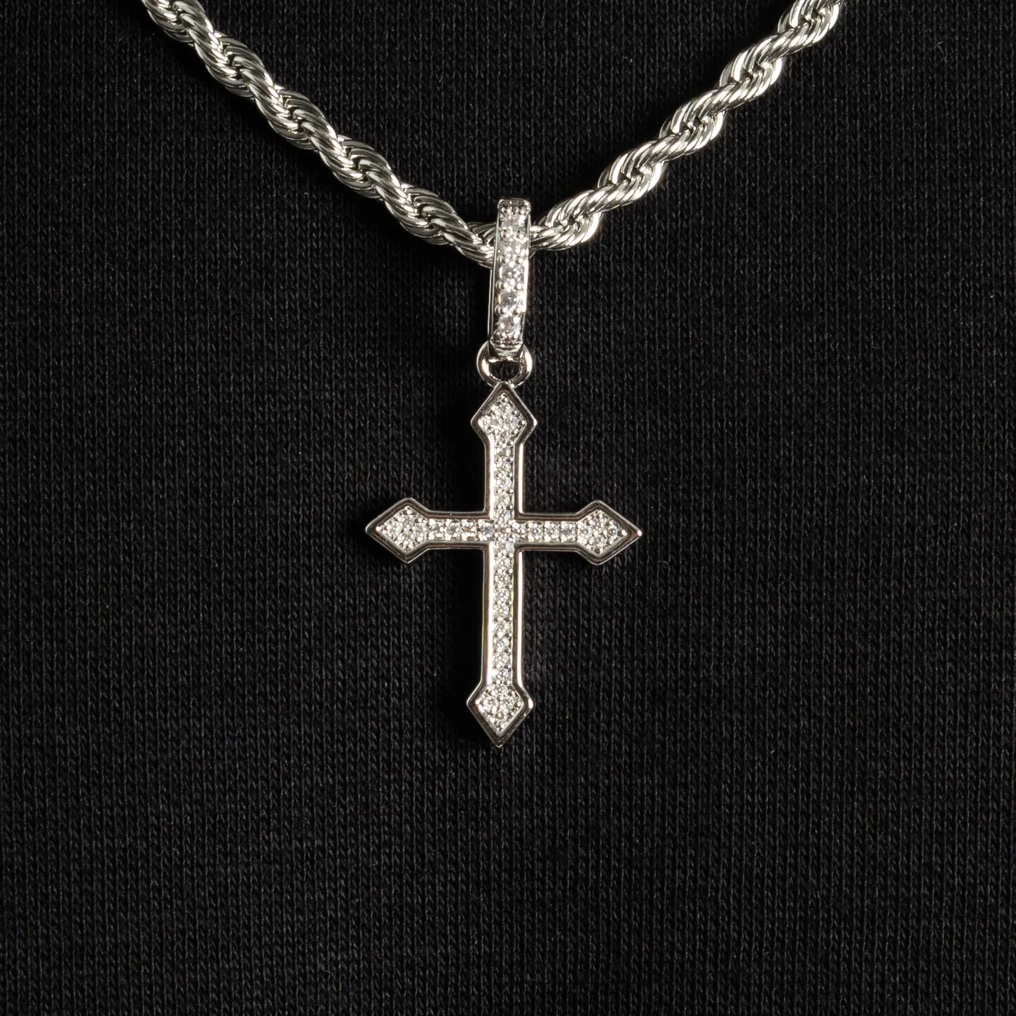 Moissanite Celtic Cross Pendant Silver
