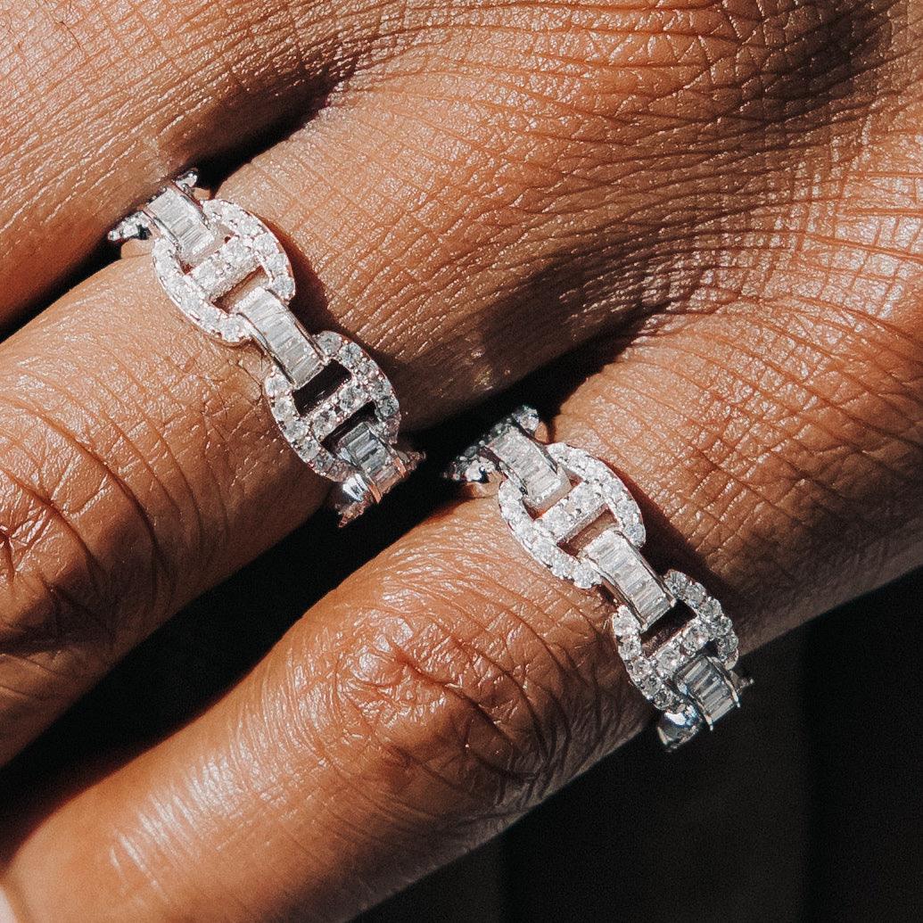 Moissanite Baguette Mariner Ring