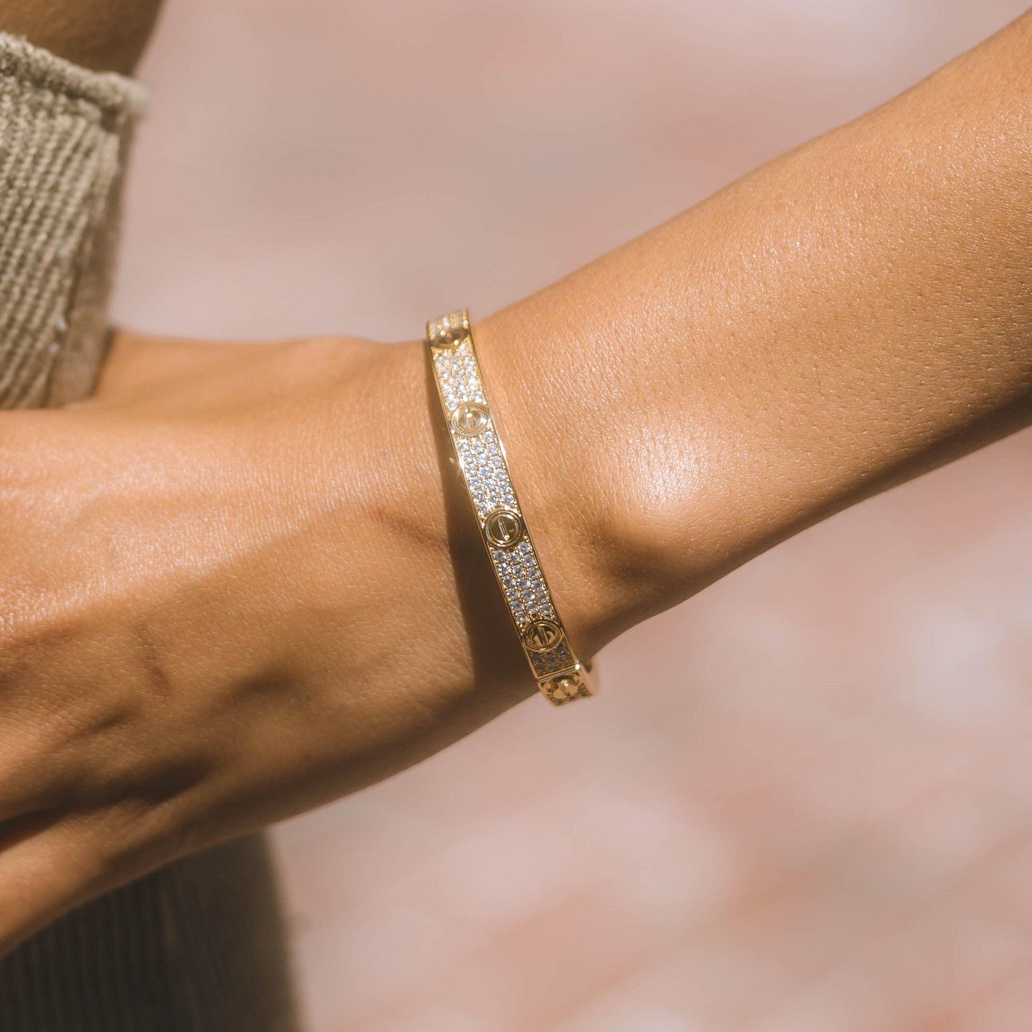 Moissanite Band Bracelet Gold - Image 3