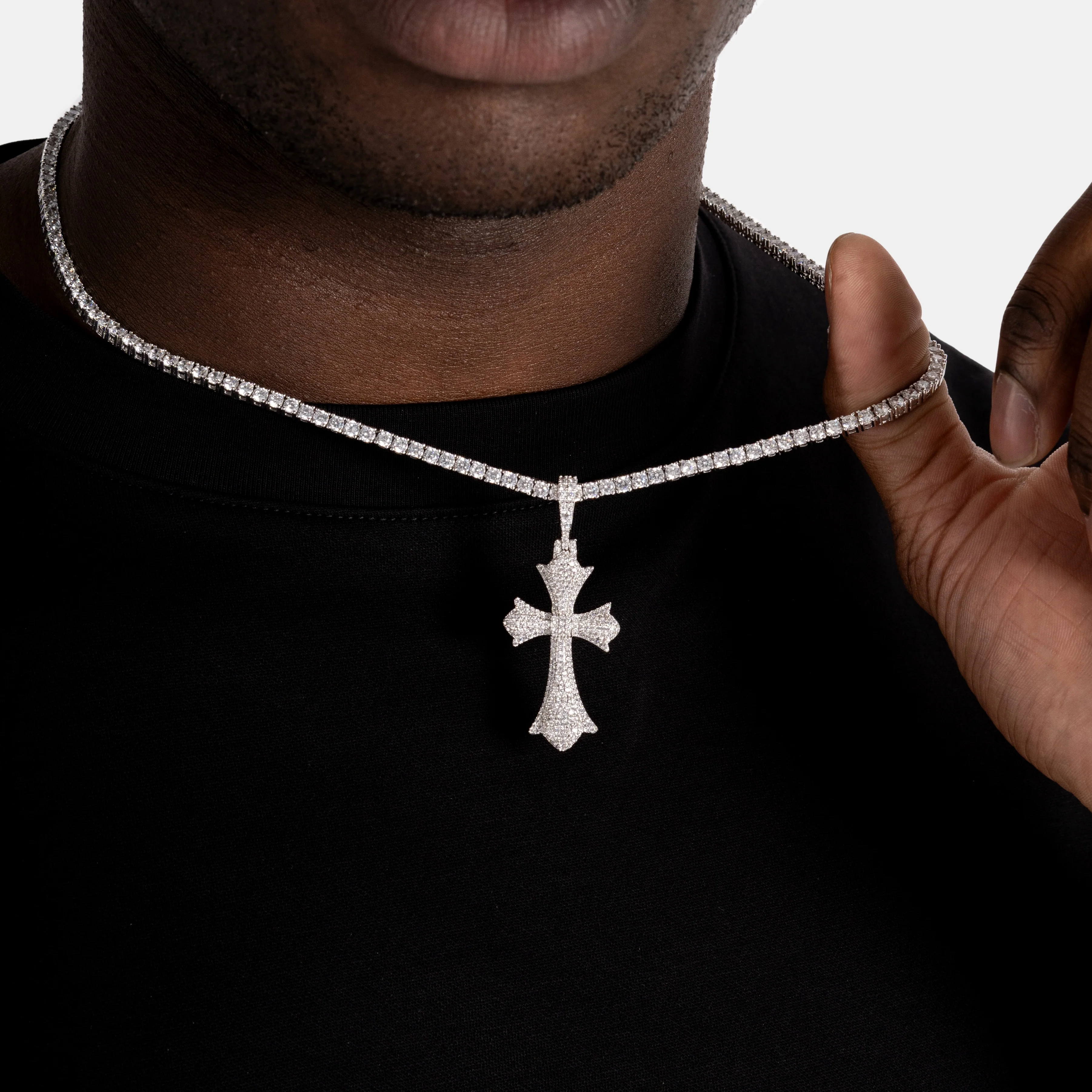Chrome Cross Pendant - Image 4